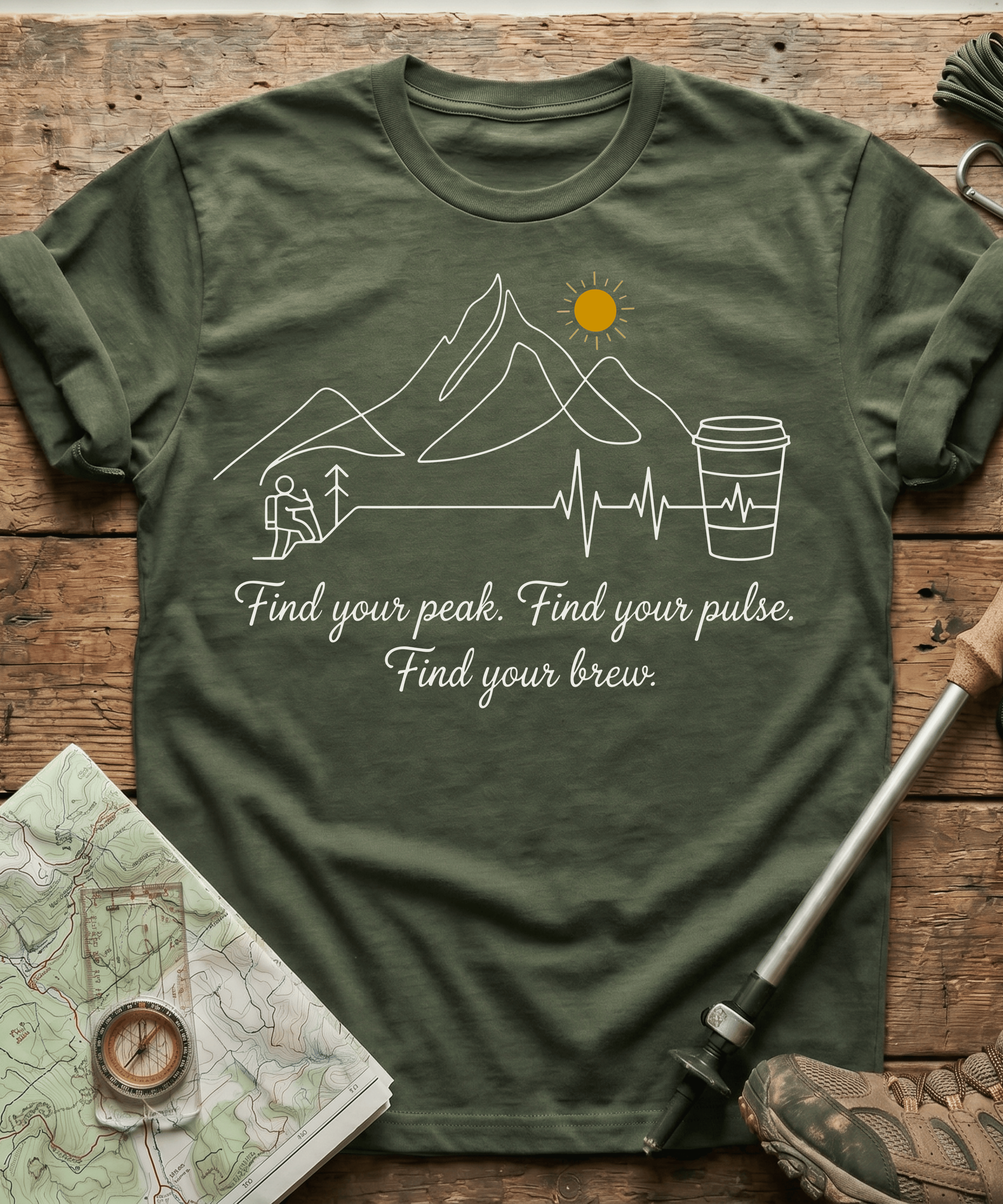 Find Your Peak Mountain Coffee T-Shirt