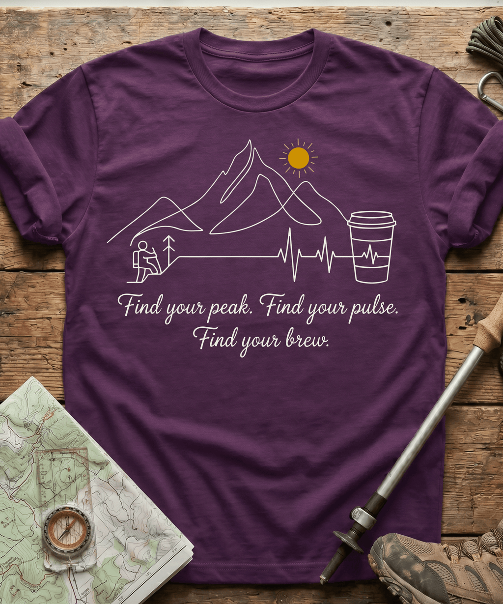 Find Your Peak Mountain Coffee T-Shirt