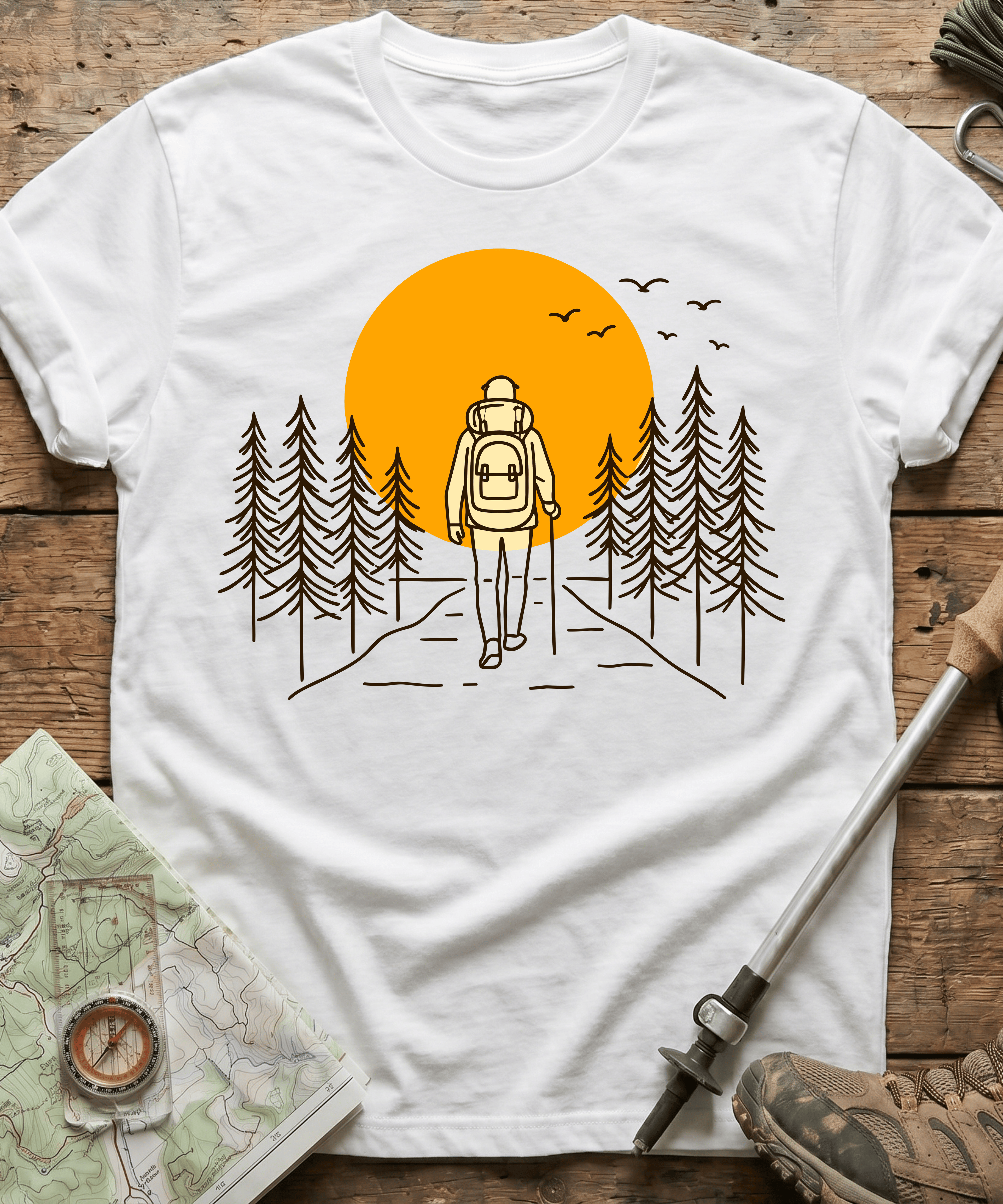 Solo Hiker Mountain Sunset T-Shirt