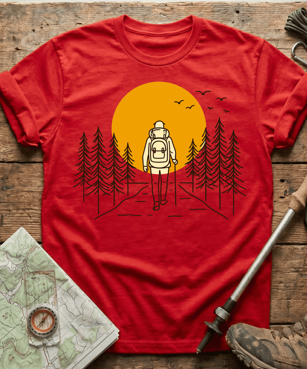 Solo Hiker Mountain Sunset T-Shirt