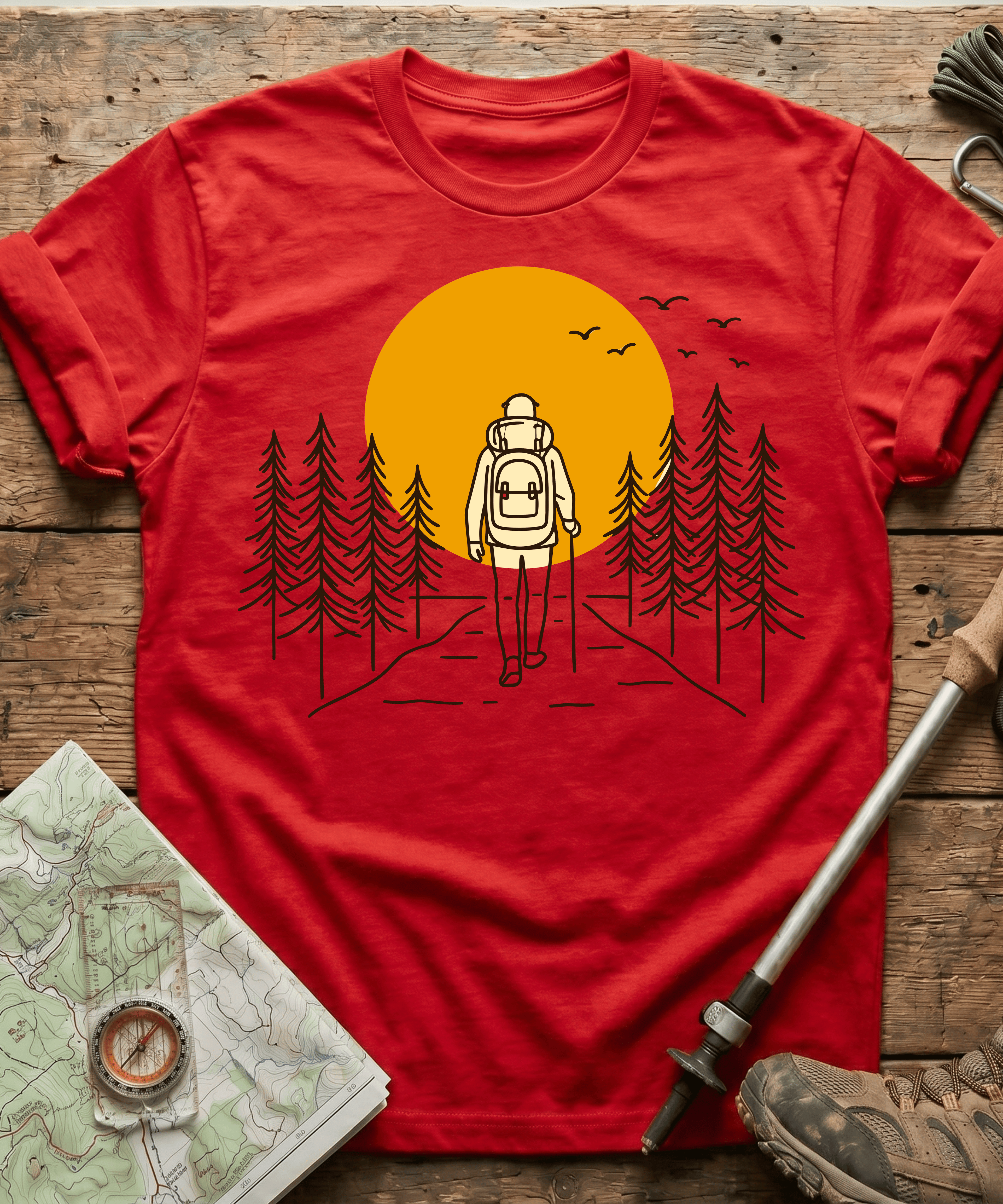 Solo Hiker Mountain Sunset T-Shirt
