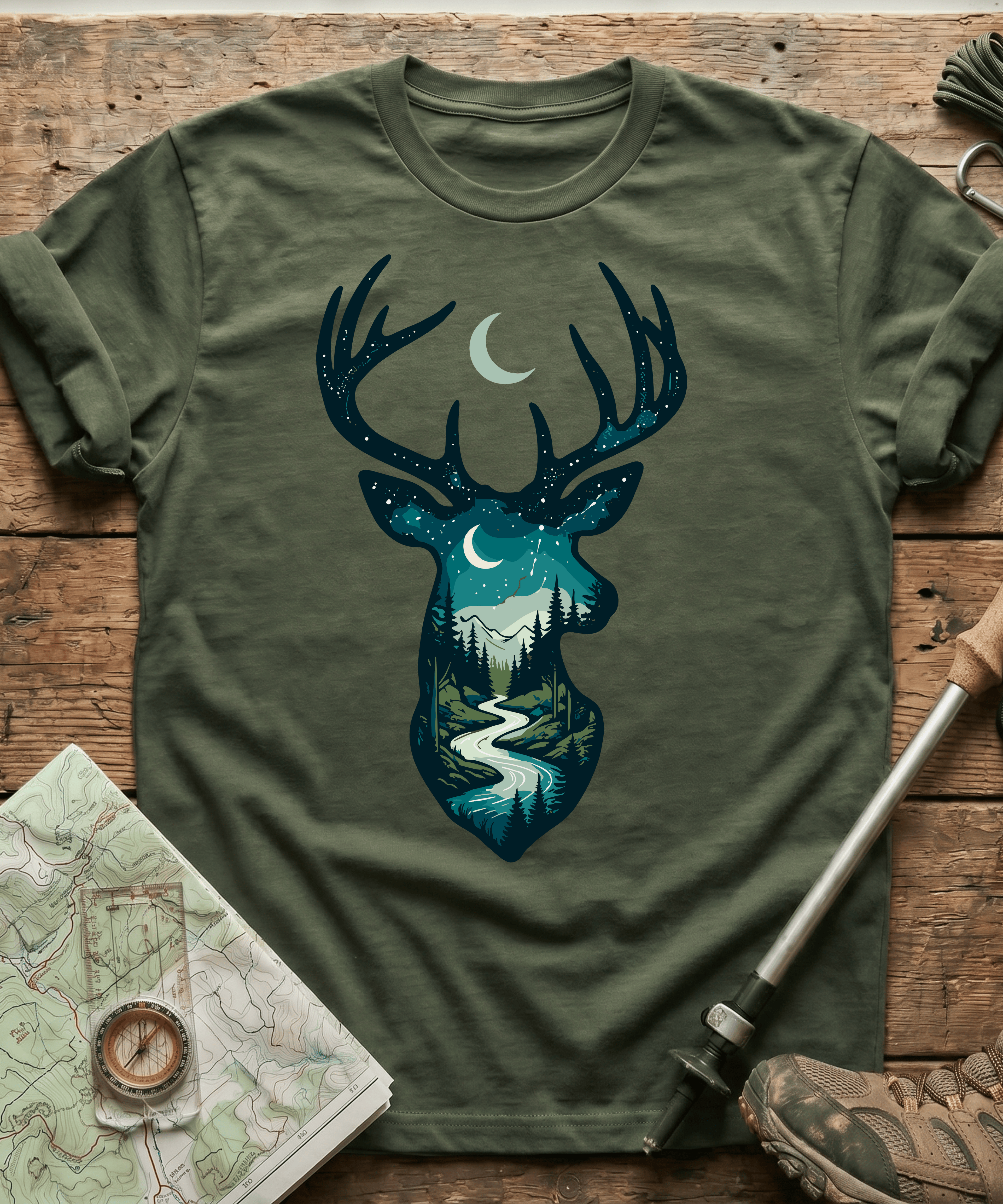 Moonlight River Stag Silhouette T-Shirt