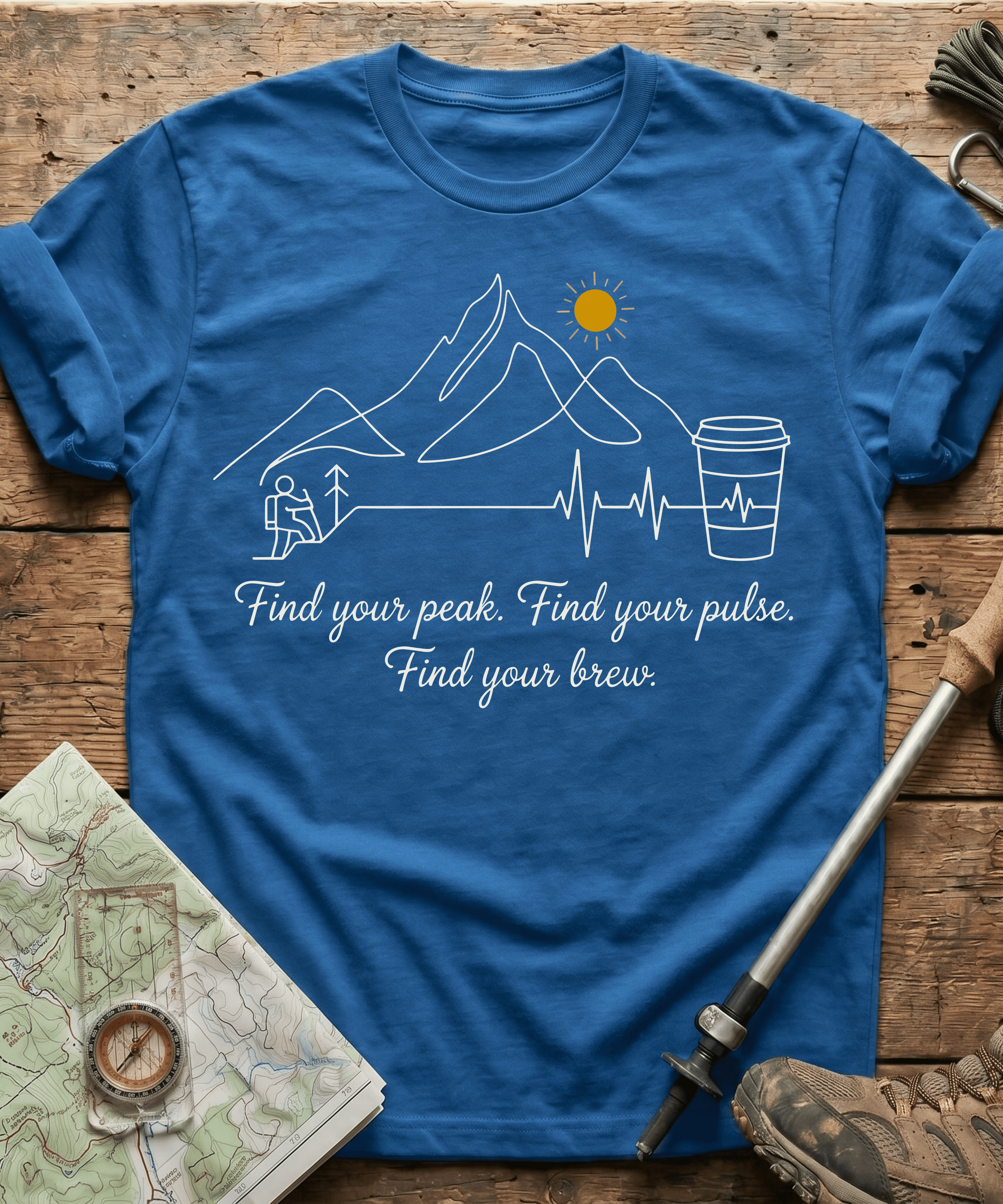 Find Your Peak Mountain Coffee T-Shirt
