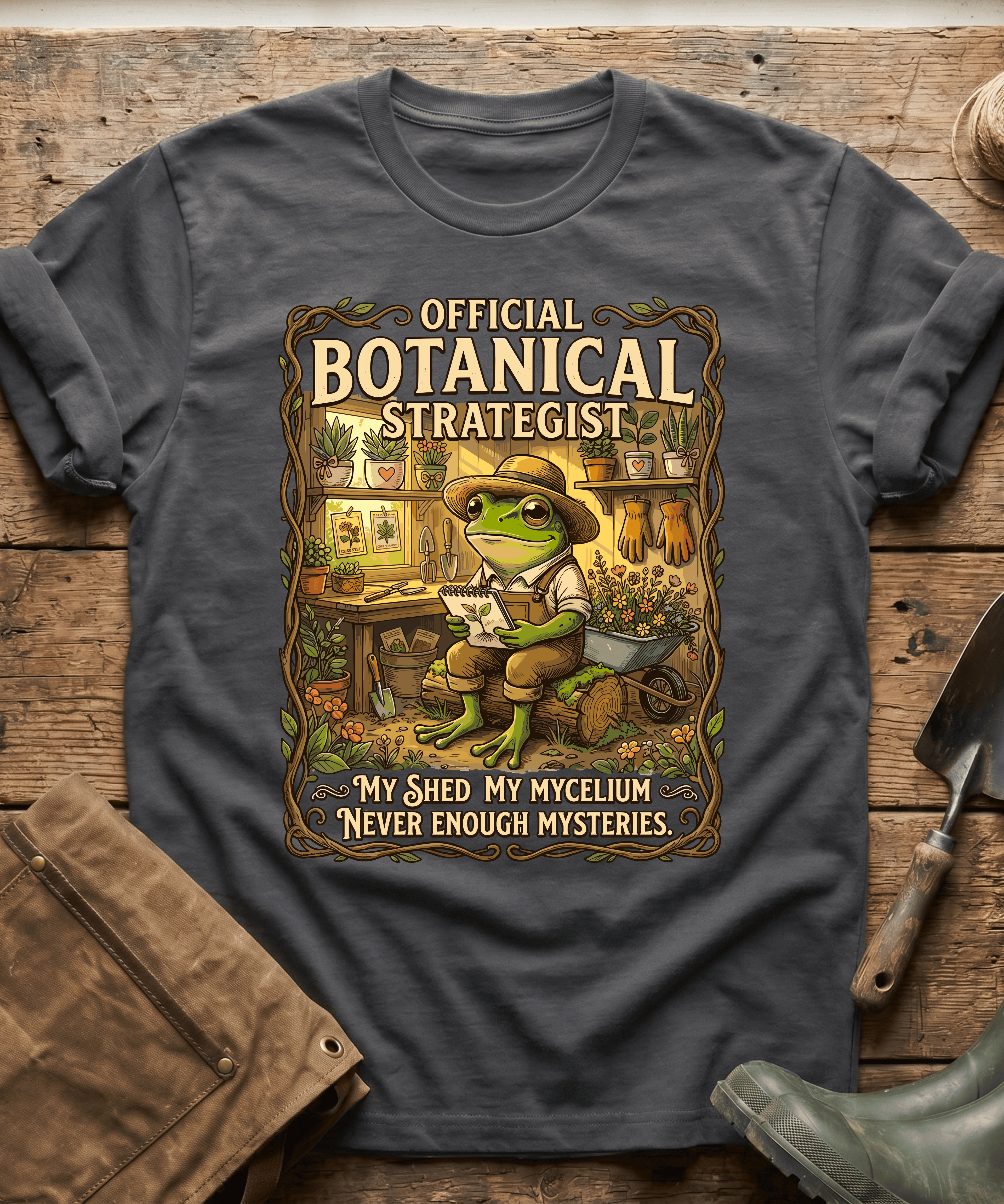 Official Botanical Strategist Frog Gardener T-Shirt