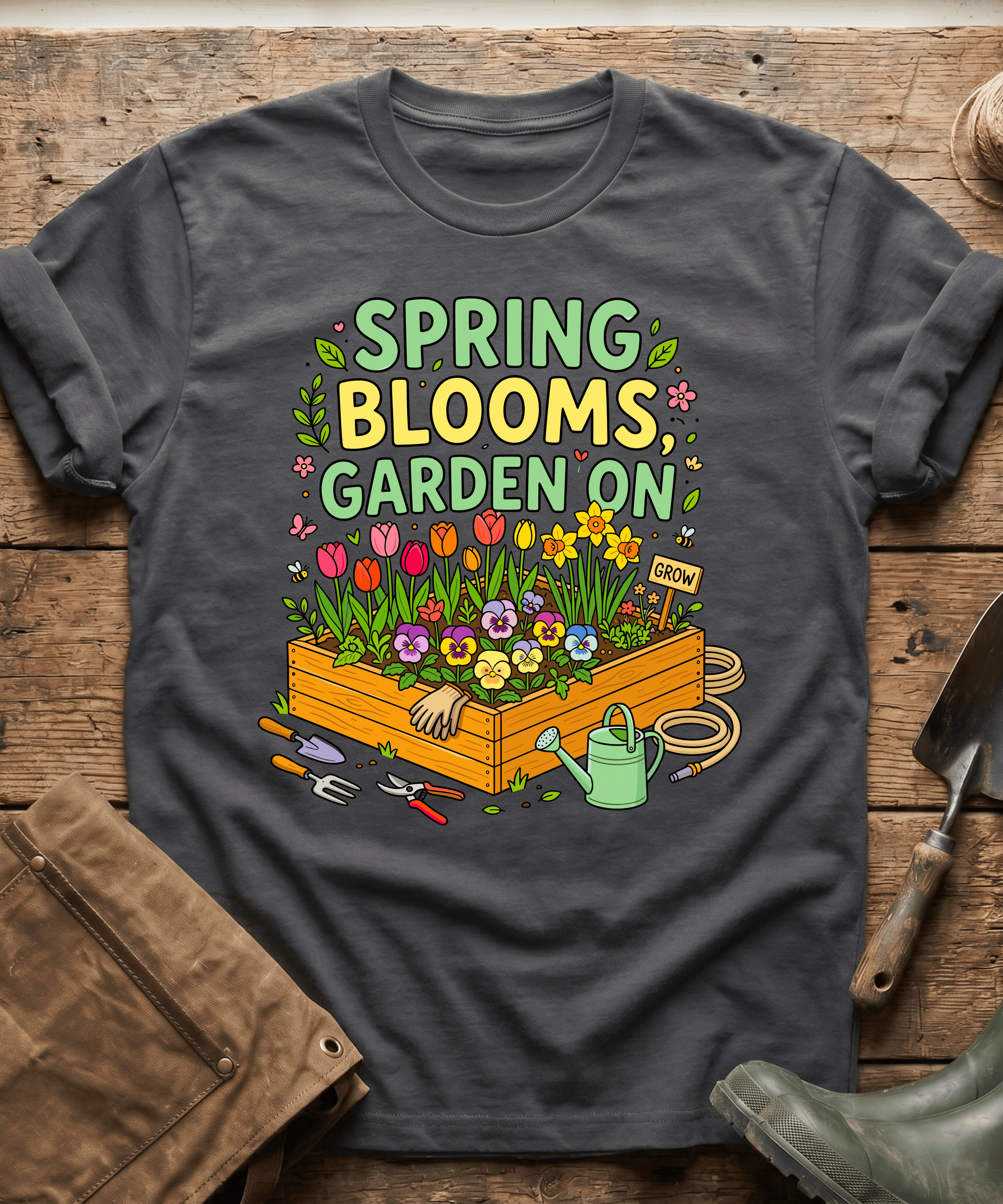 Spring Blooms Garden On T-Shirt