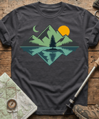 Geometric Mountain Lake Reflection T-Shirt