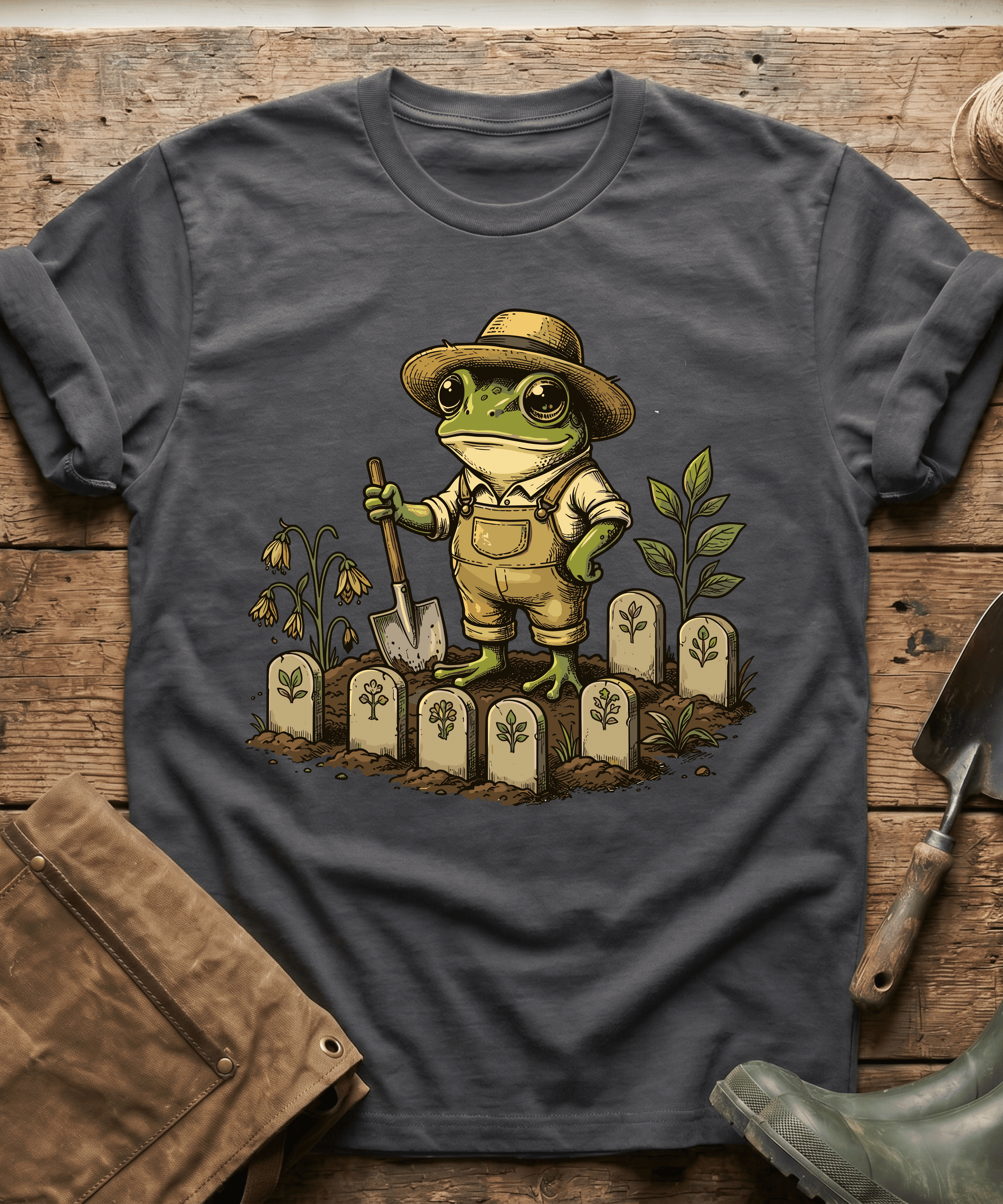 Cute Frog Gardener Sprout Markers T-Shirt