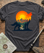 Wilderness Howling Wolf Sunset T-Shirt
