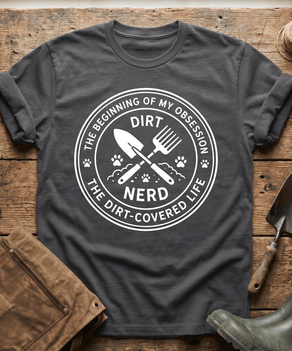 The Dirt Covered Life Gardening Emblem T-Shirt