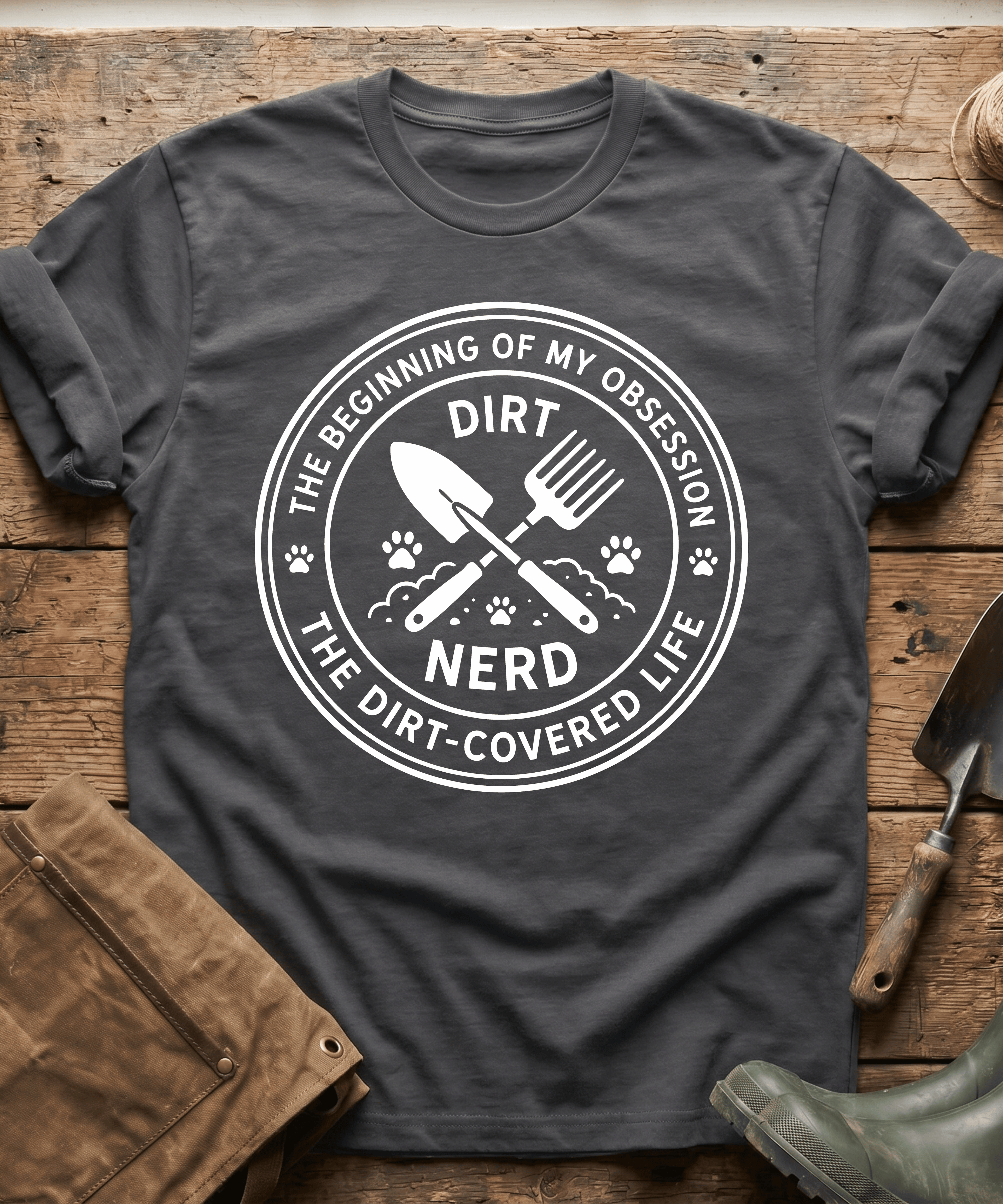 The Dirt Covered Life Gardening Emblem T-Shirt