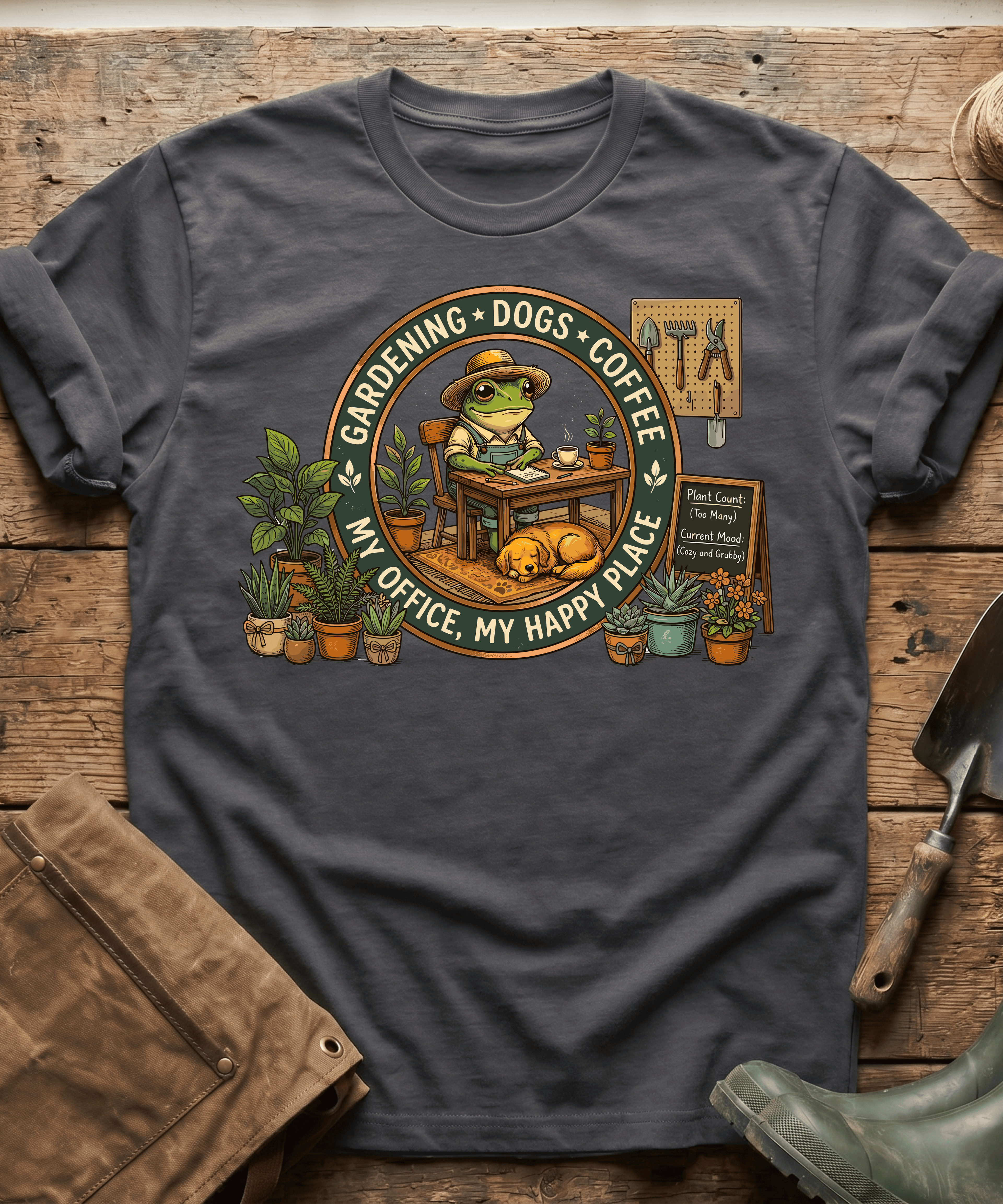 My Office Happy Place Frog & Dog T-Shirt