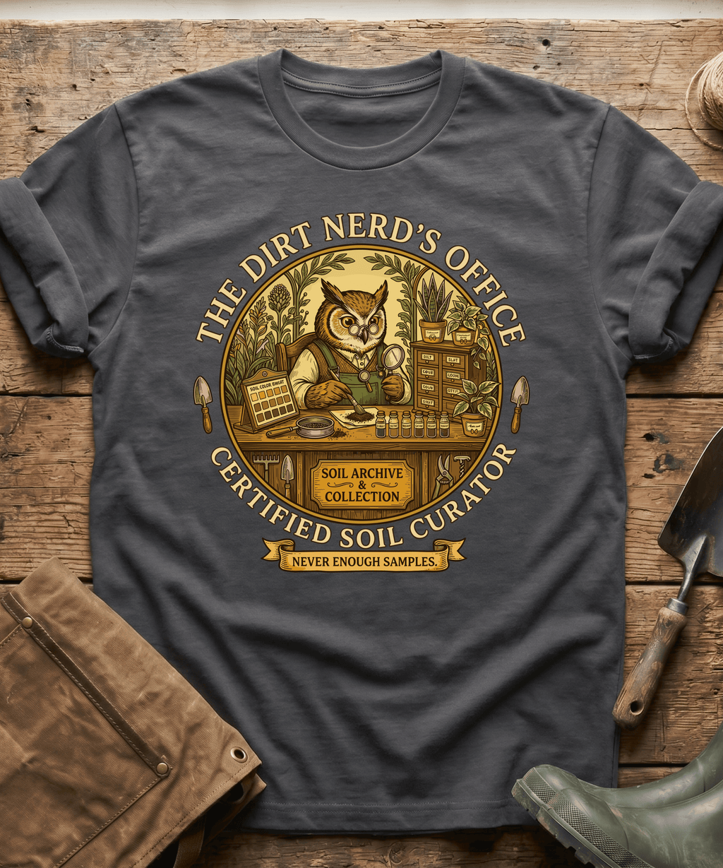 Certified Soil Curator Owl Office T-Shirt