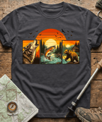 Wild Triptych Wolf Bear Salmon T-Shirt