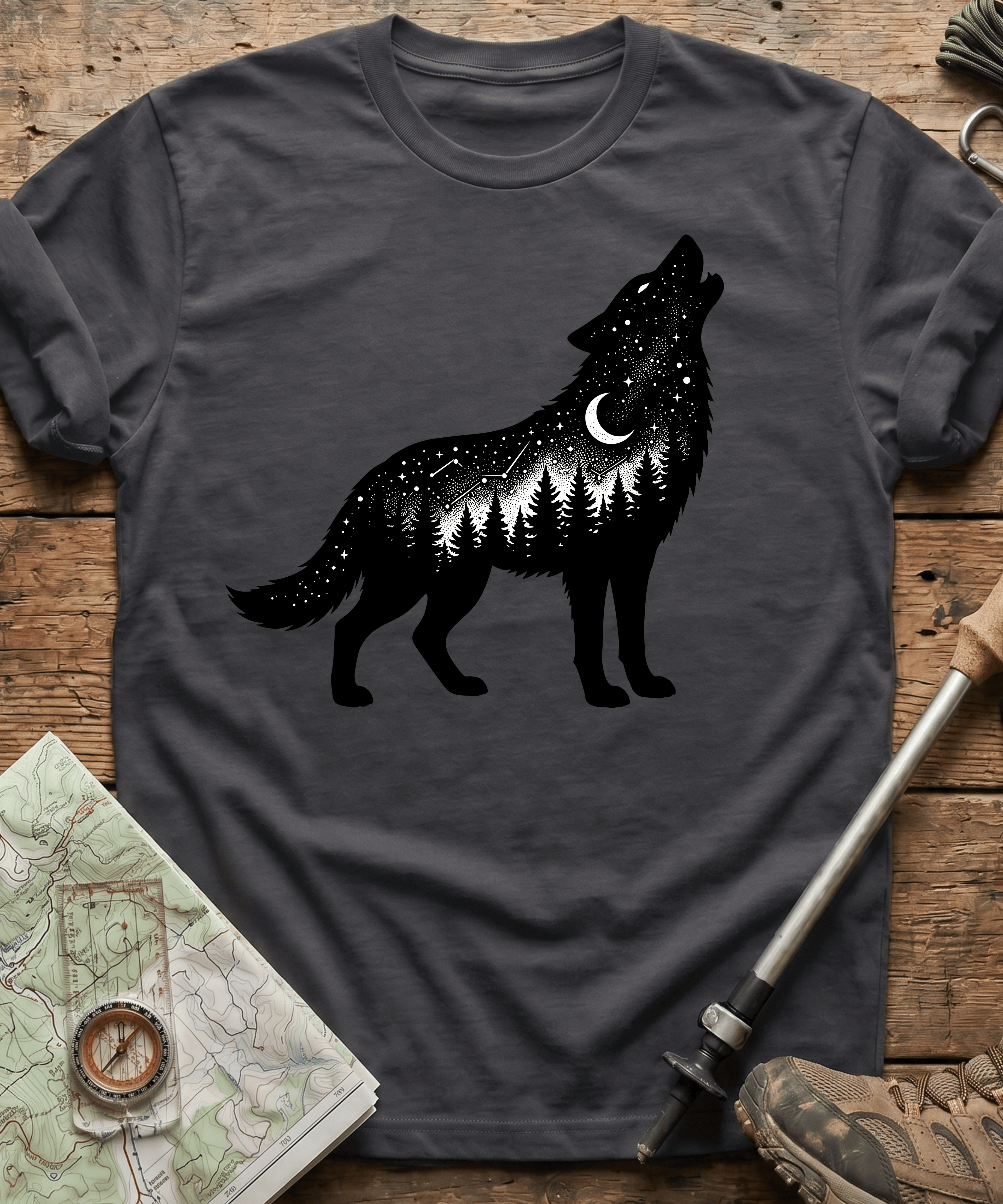 Starry Night Constellation Wolf T-Shirt