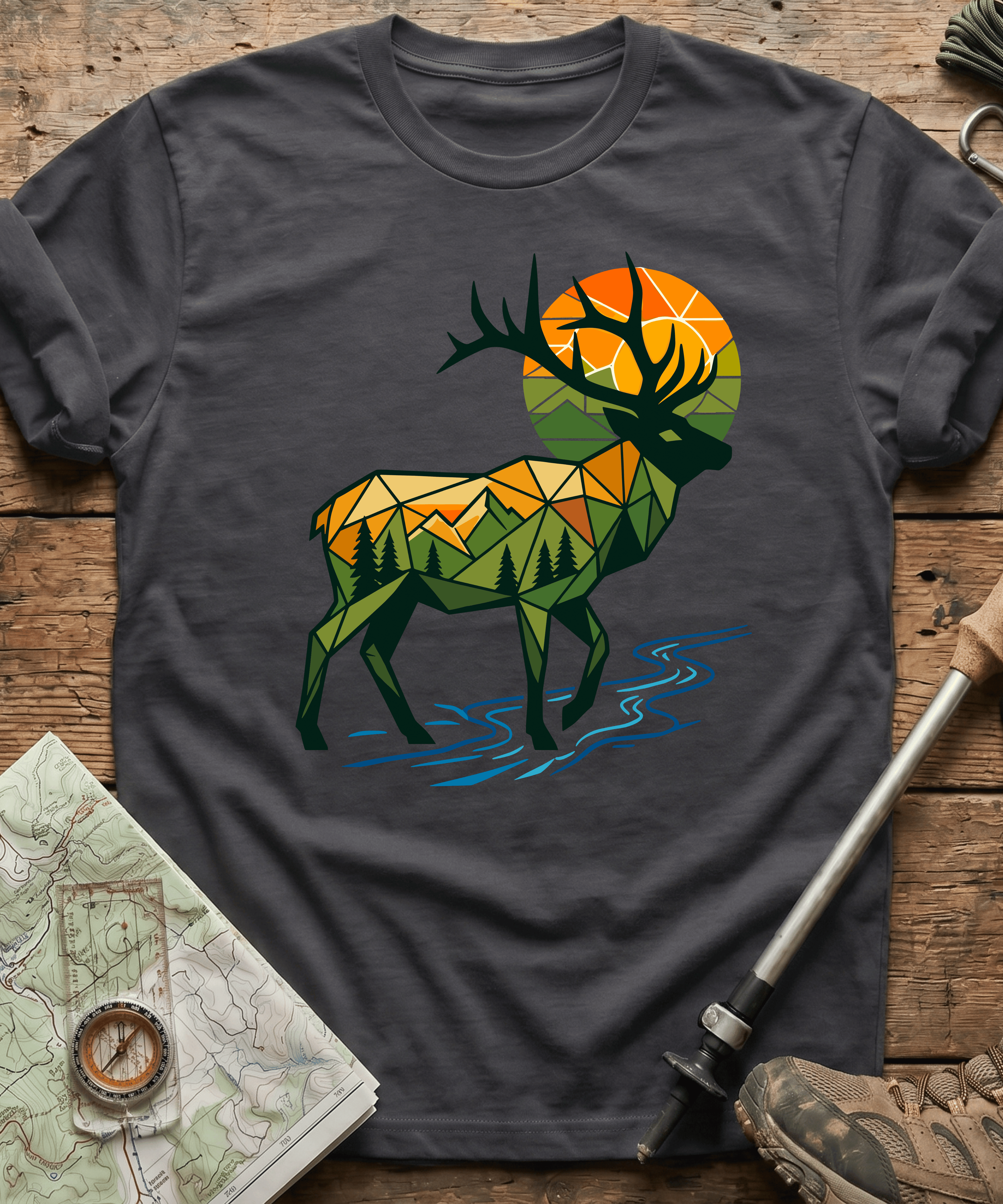 Geometric Elk Wilderness T-Shirt