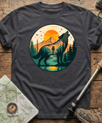 Mountain Hiker Howling Wolf Badge T-Shirt