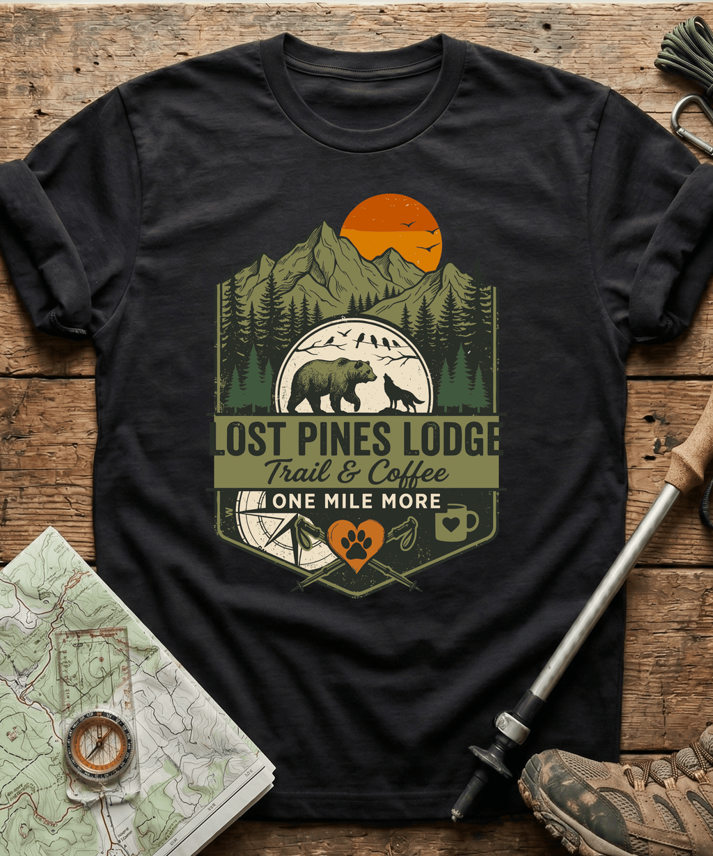Lost Pines Lodge Trail And Coffee T-shirt
