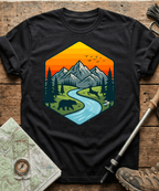 Wildlife Mountain River Badge T-Shirt