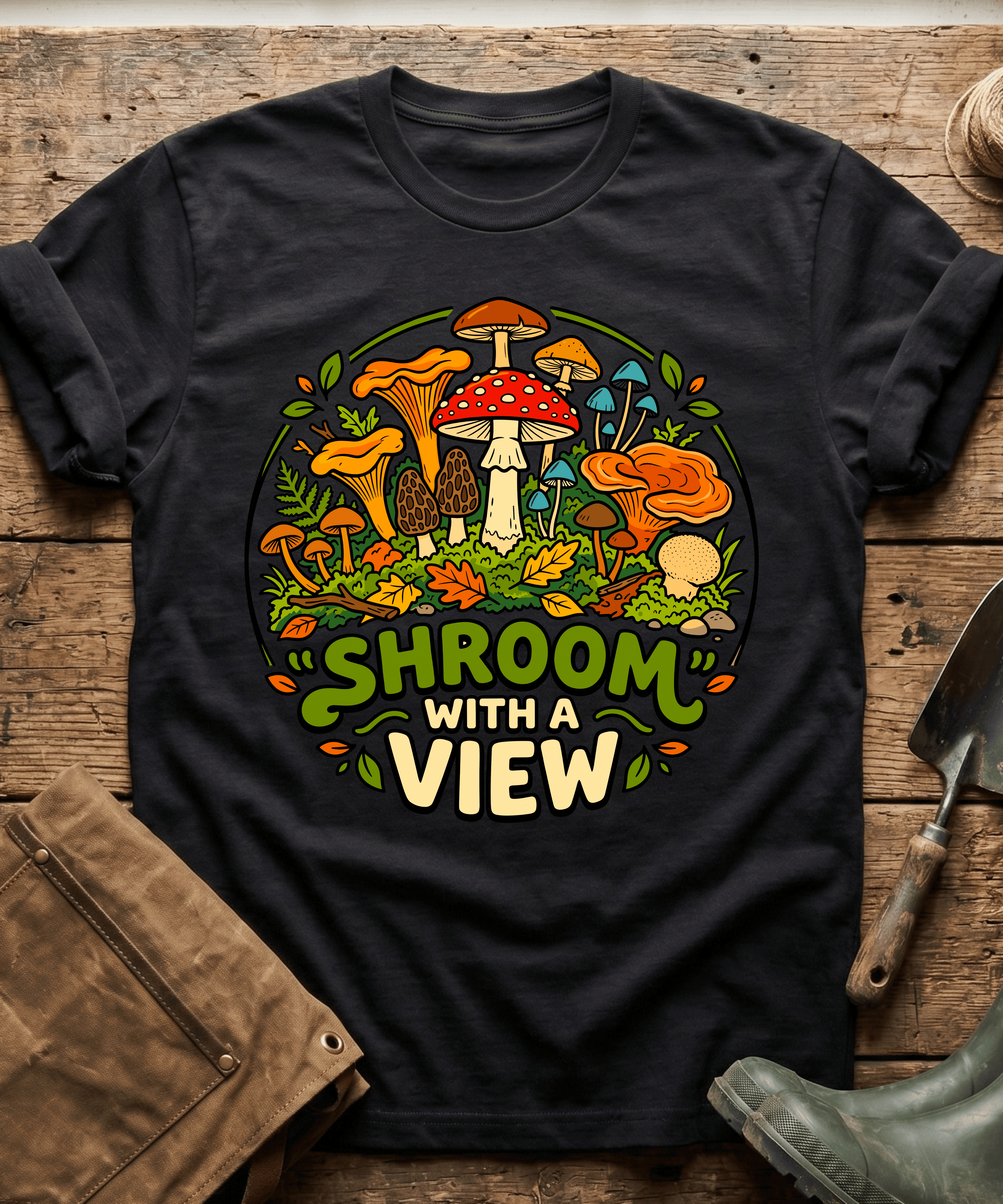 Shroom With A View Wild Mushrooms T-Shirt