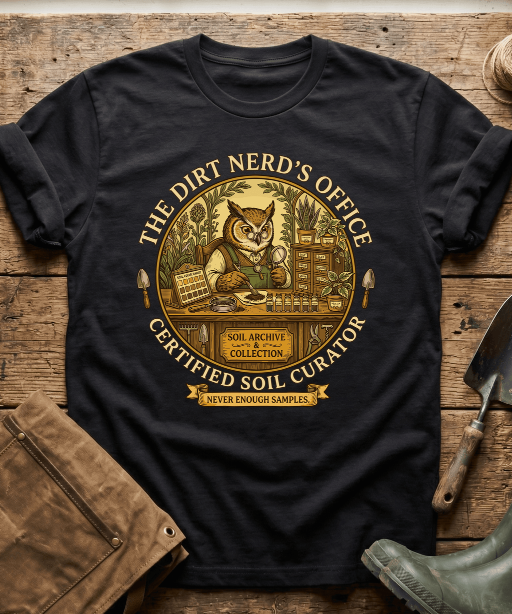 Certified Soil Curator Owl Office T-Shirt