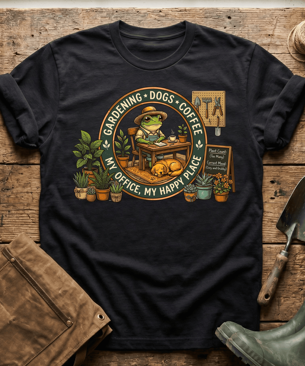 My Office Happy Place Frog & Dog T-Shirt