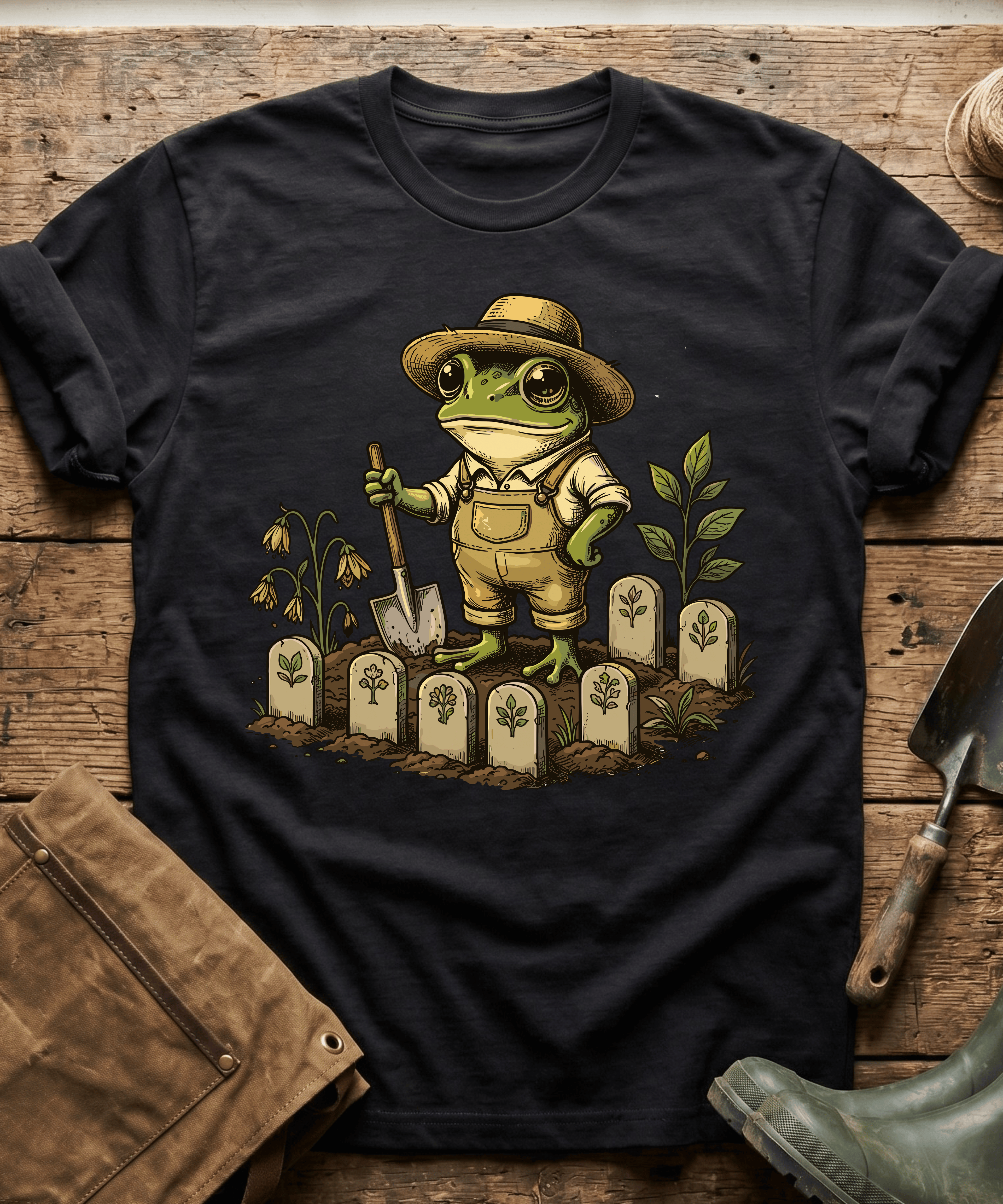 Cute Frog Gardener Sprout Markers T-Shirt