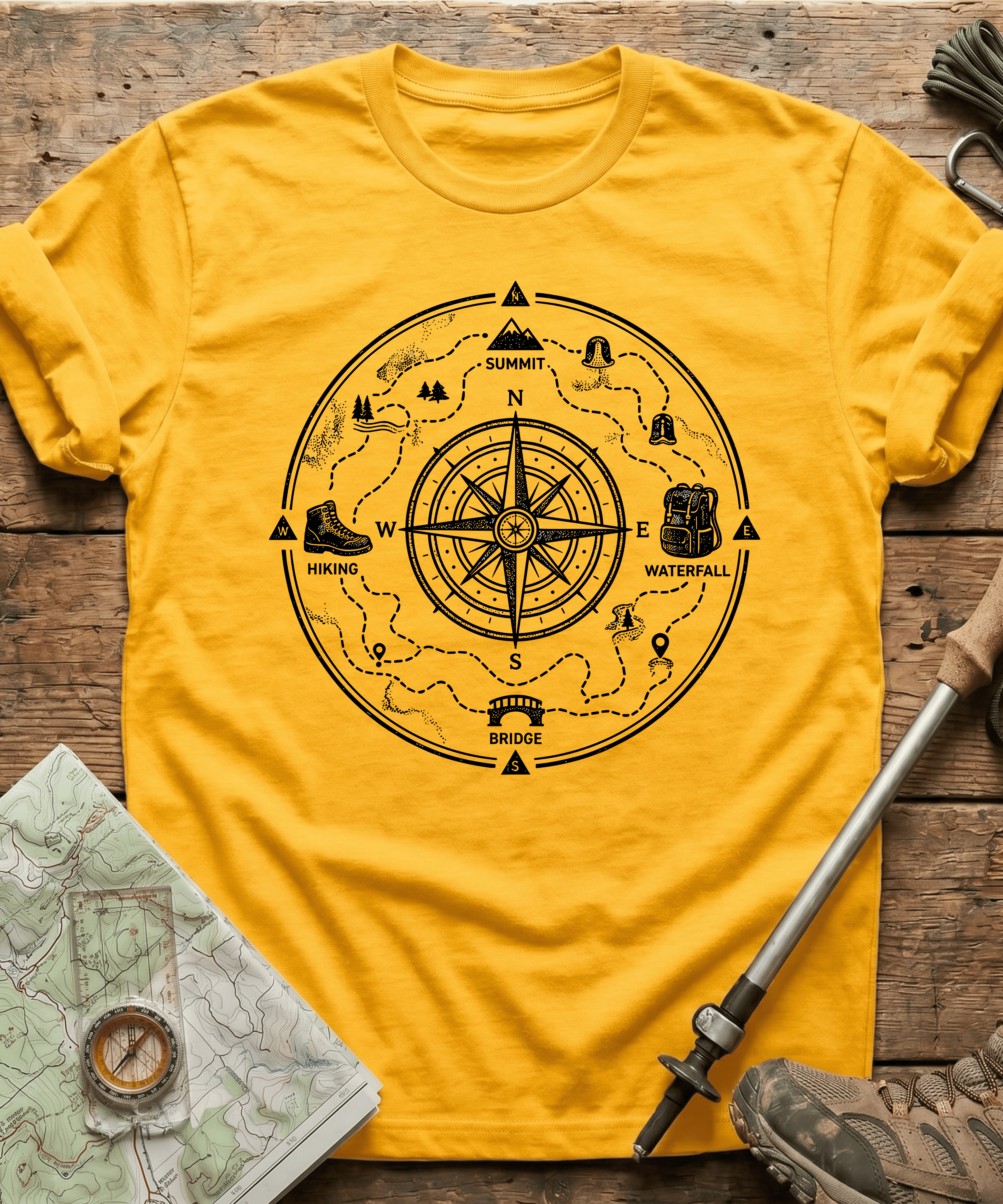 Explorer Compass Blueprint T-Shirt