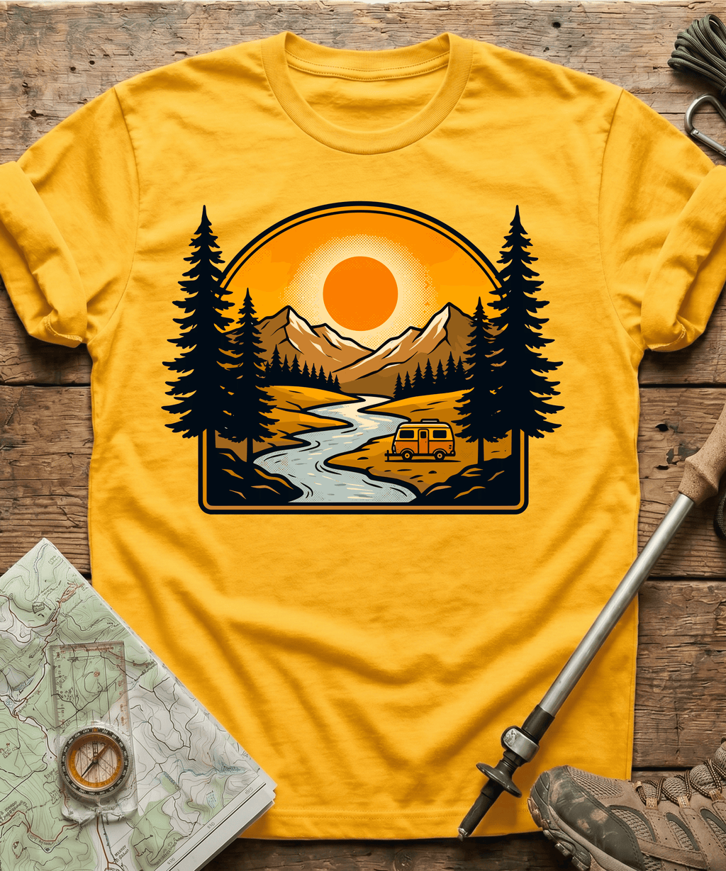 Retro RV Camper Sunset T-Shirt