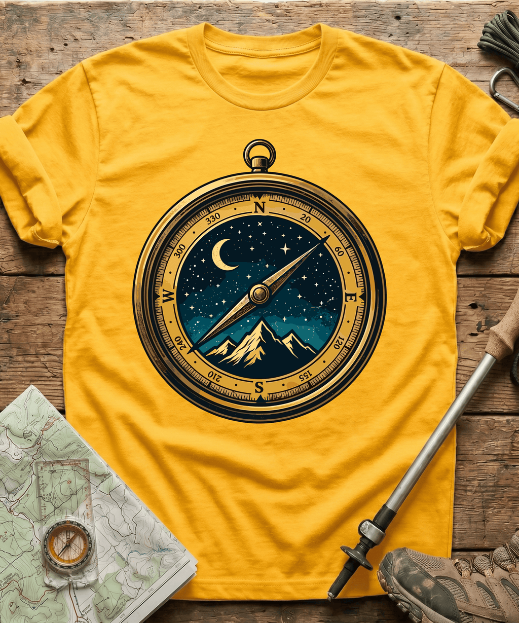 Starry Night Mountain Compass T-Shirt
