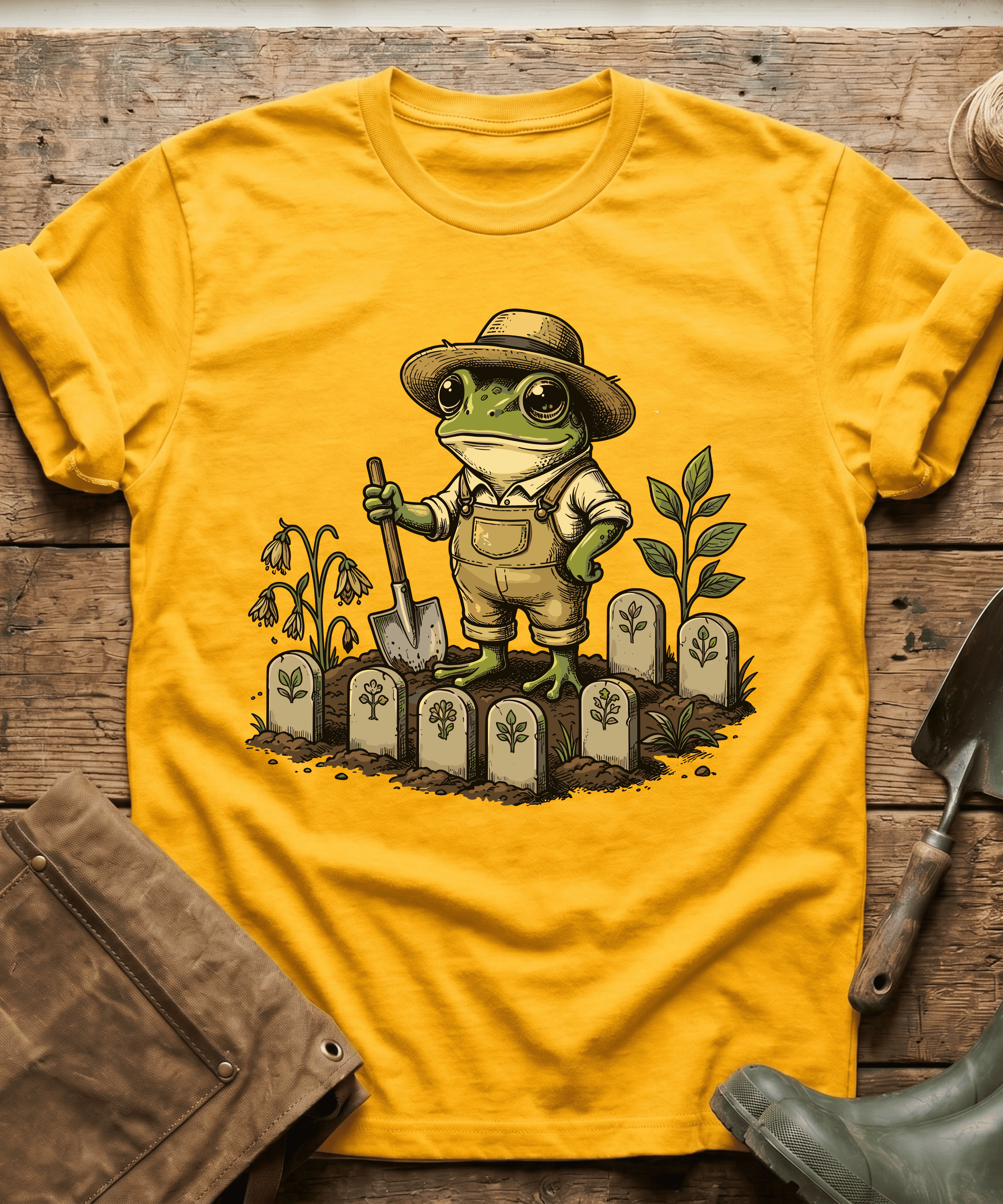 Cute Frog Gardener Sprout Markers T-Shirt