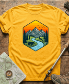 Wildlife Mountain River Badge T-Shirt