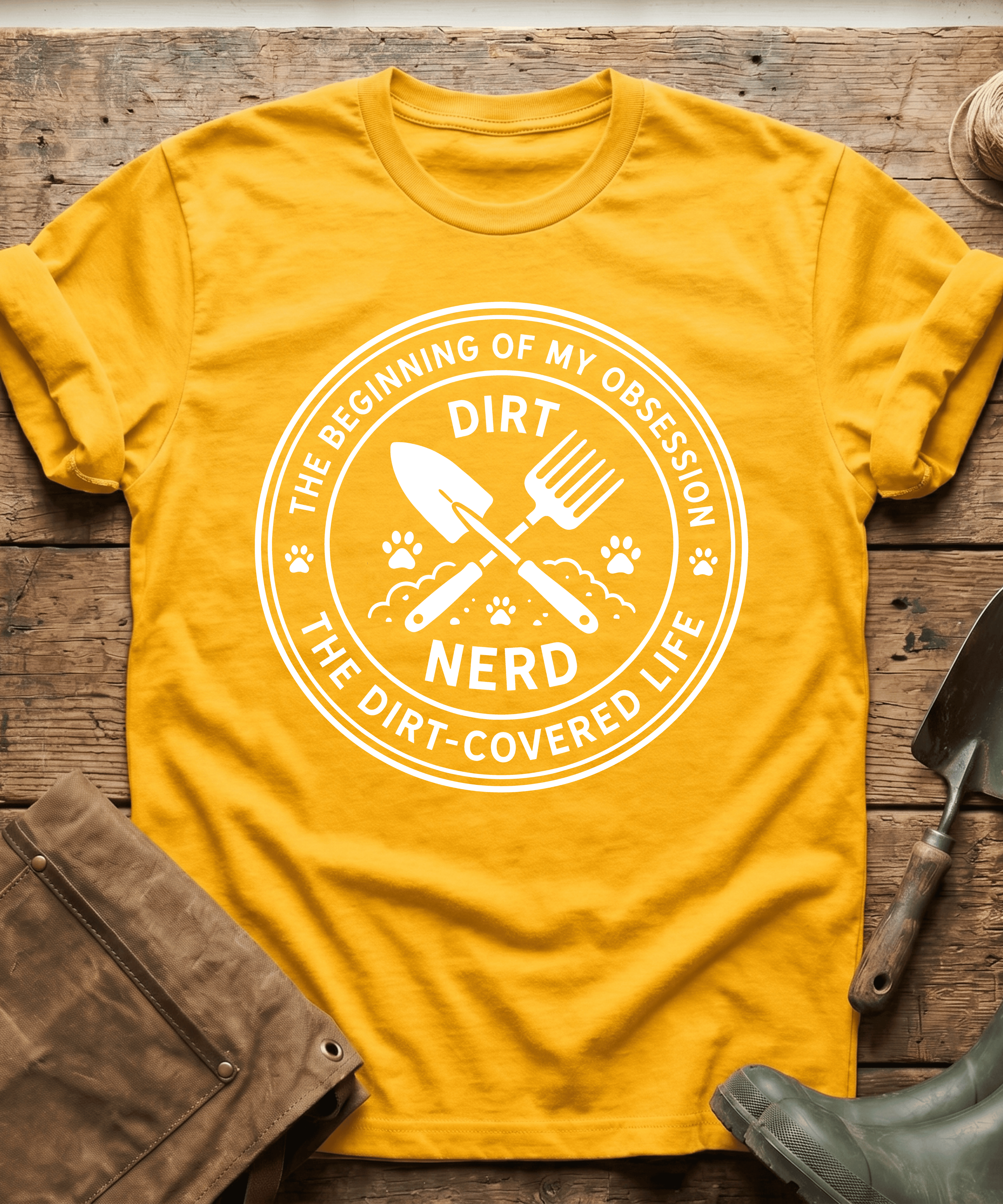 The Dirt Covered Life Gardening Emblem T-Shirt