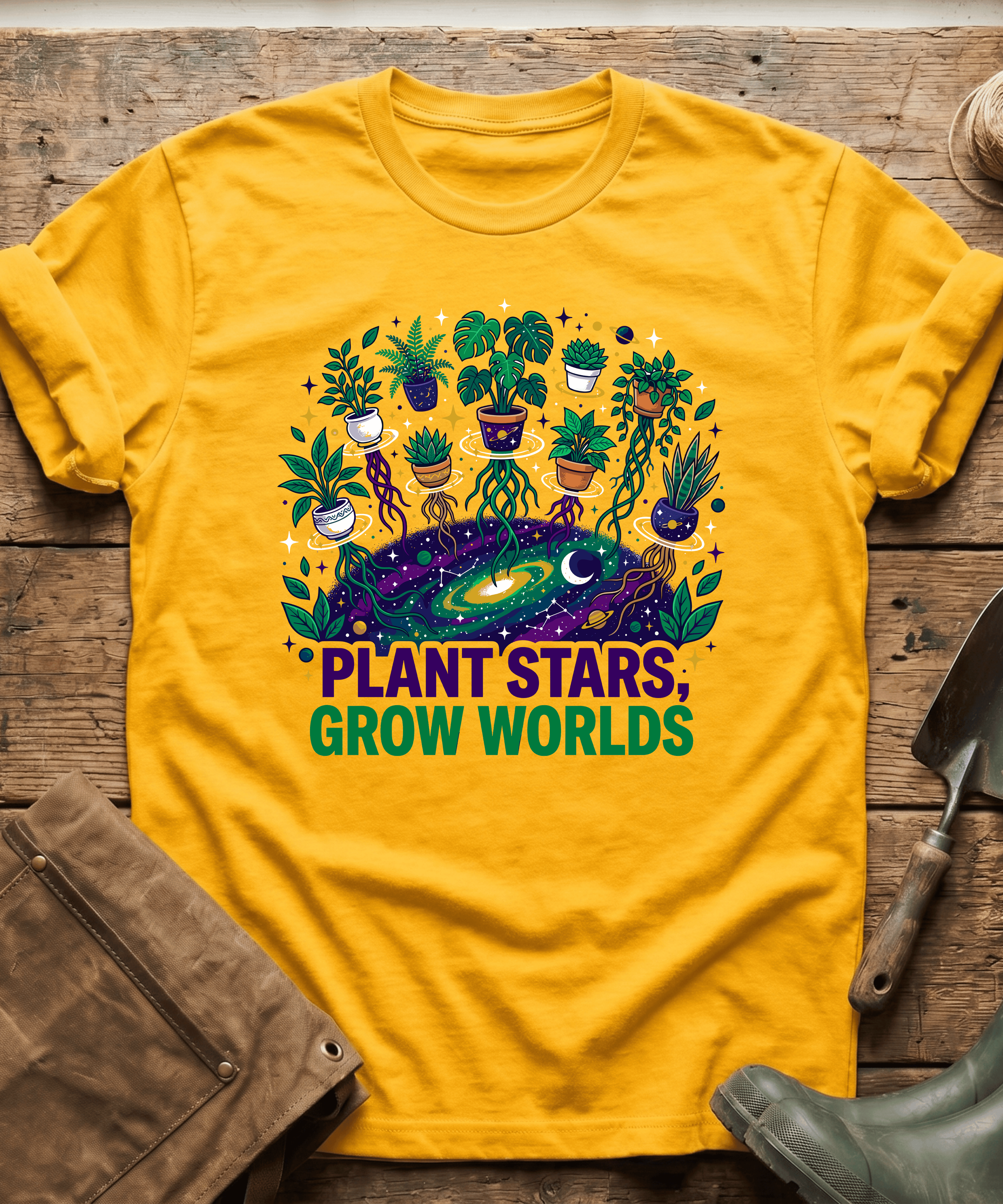 Plant Stars Grow Worlds Space Plants T-Shirt