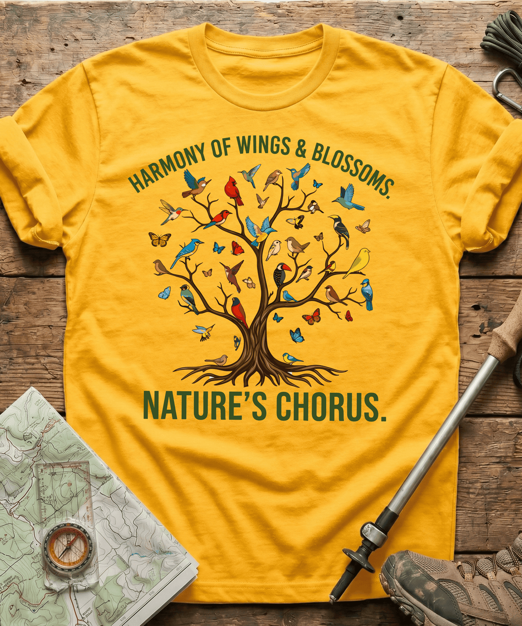 Harmony Of Wings And Blossoms Nature's Chorus T-shirt