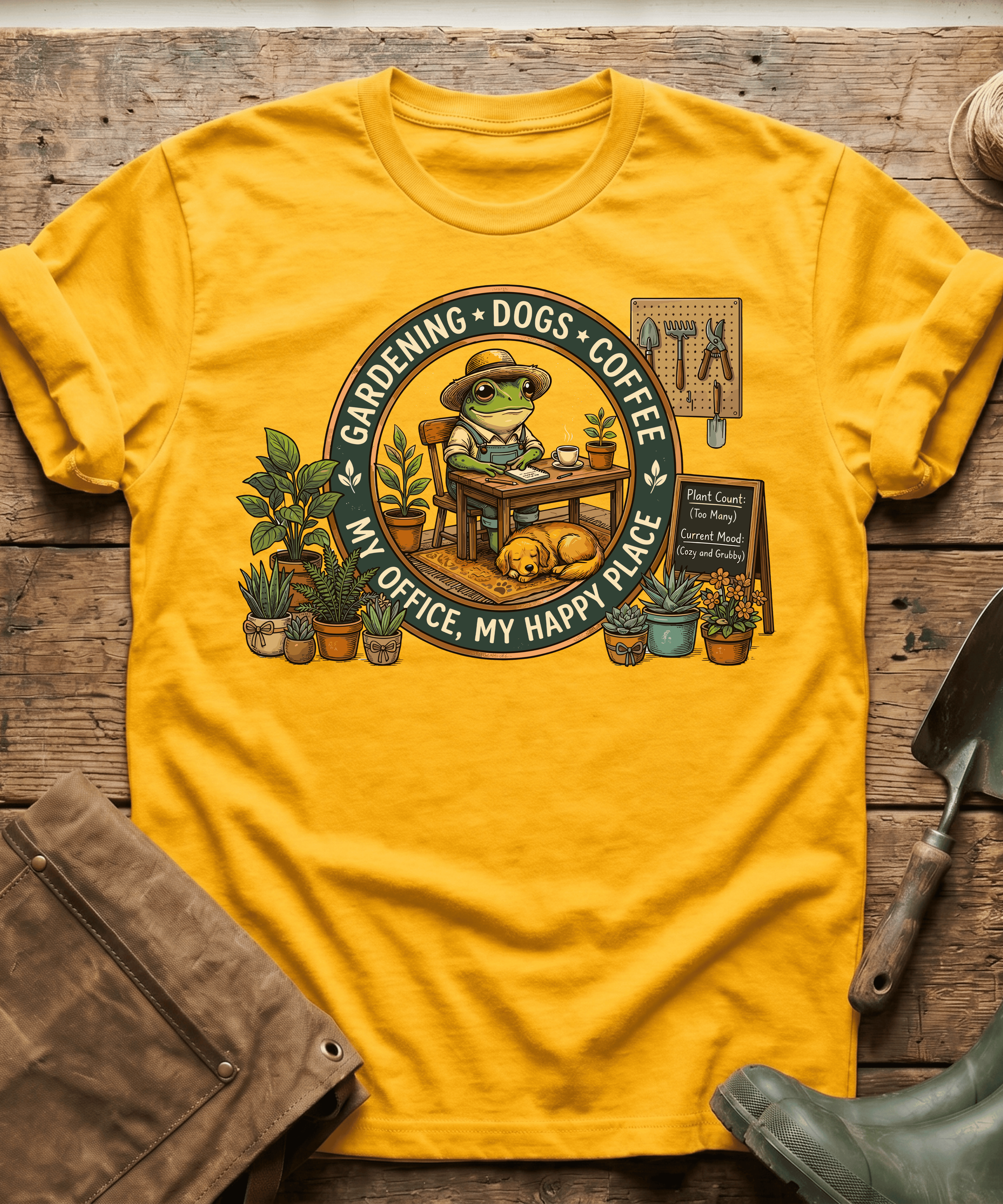 My Office Happy Place Frog & Dog T-Shirt