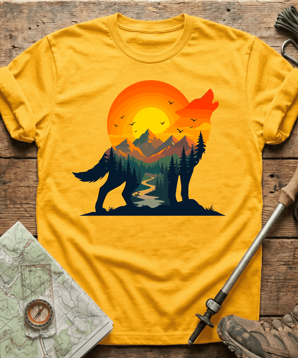Wilderness Howling Wolf Sunset T-Shirt