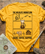 The Wildlife Workflow Hiking Coffee Napping T-shirt