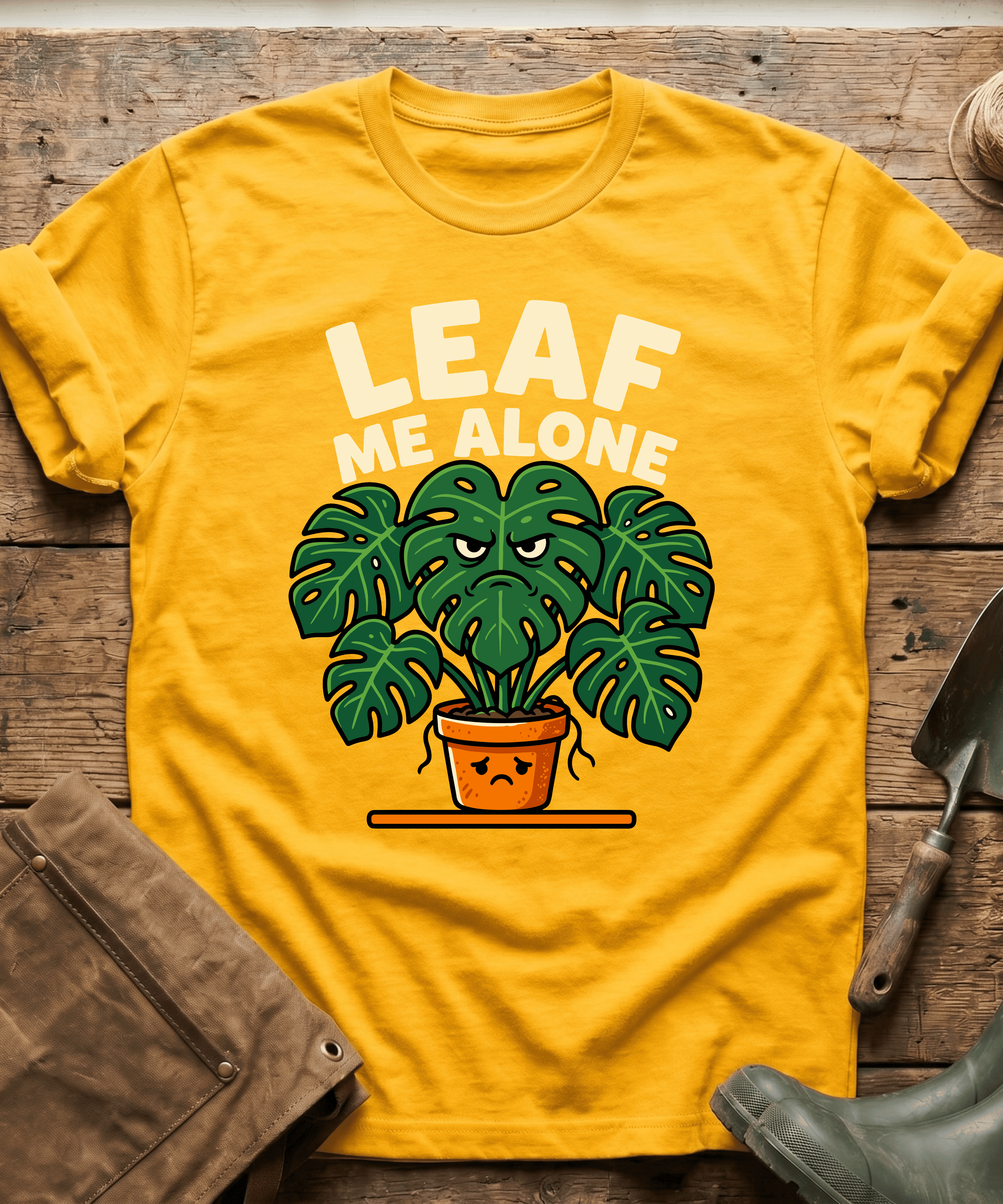Funny Leaf Me Alone Monstera Plant T-Shirt
