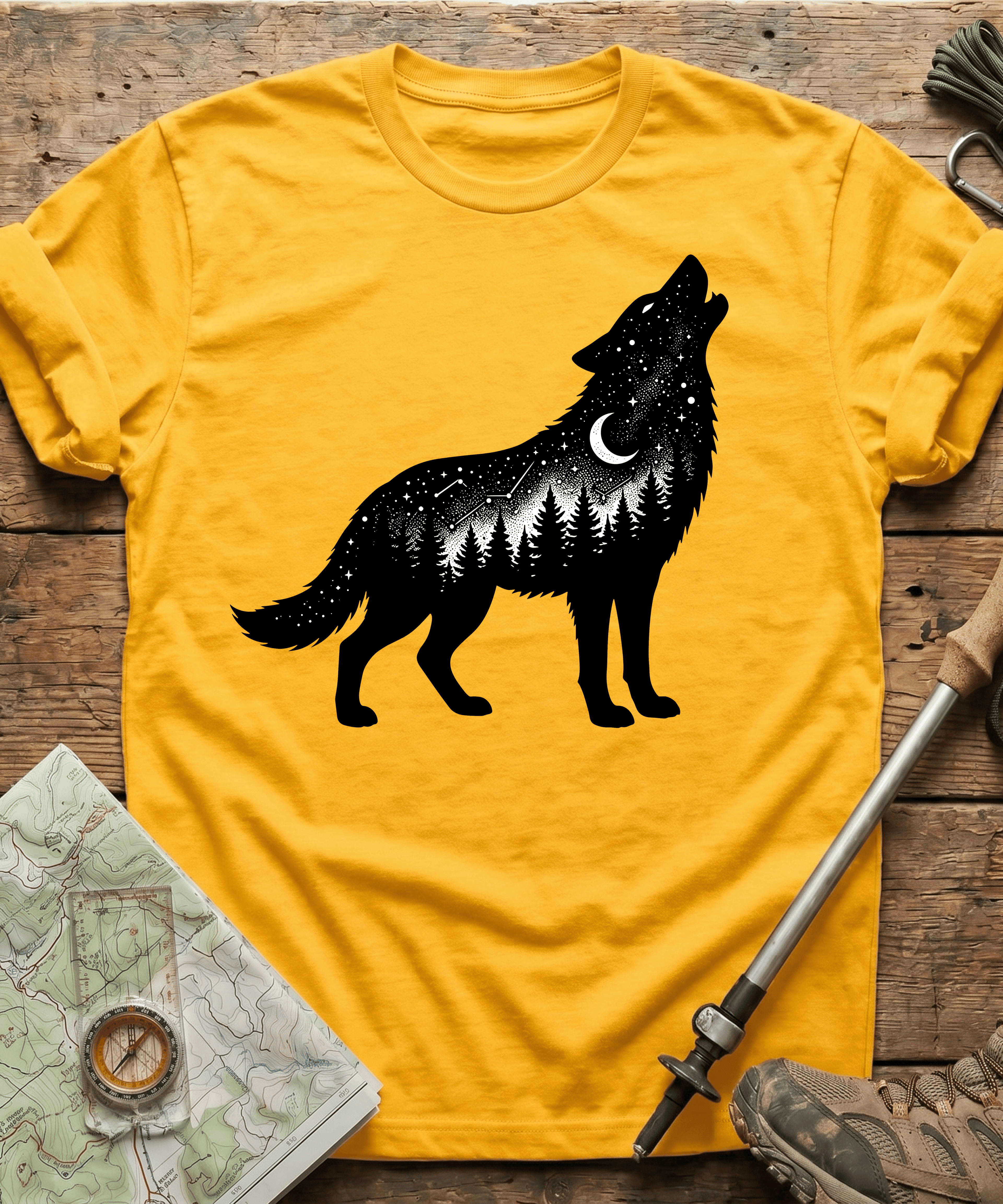 Starry Night Constellation Wolf T-Shirt