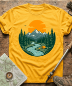 Mountain River Camping Badge T-Shirt