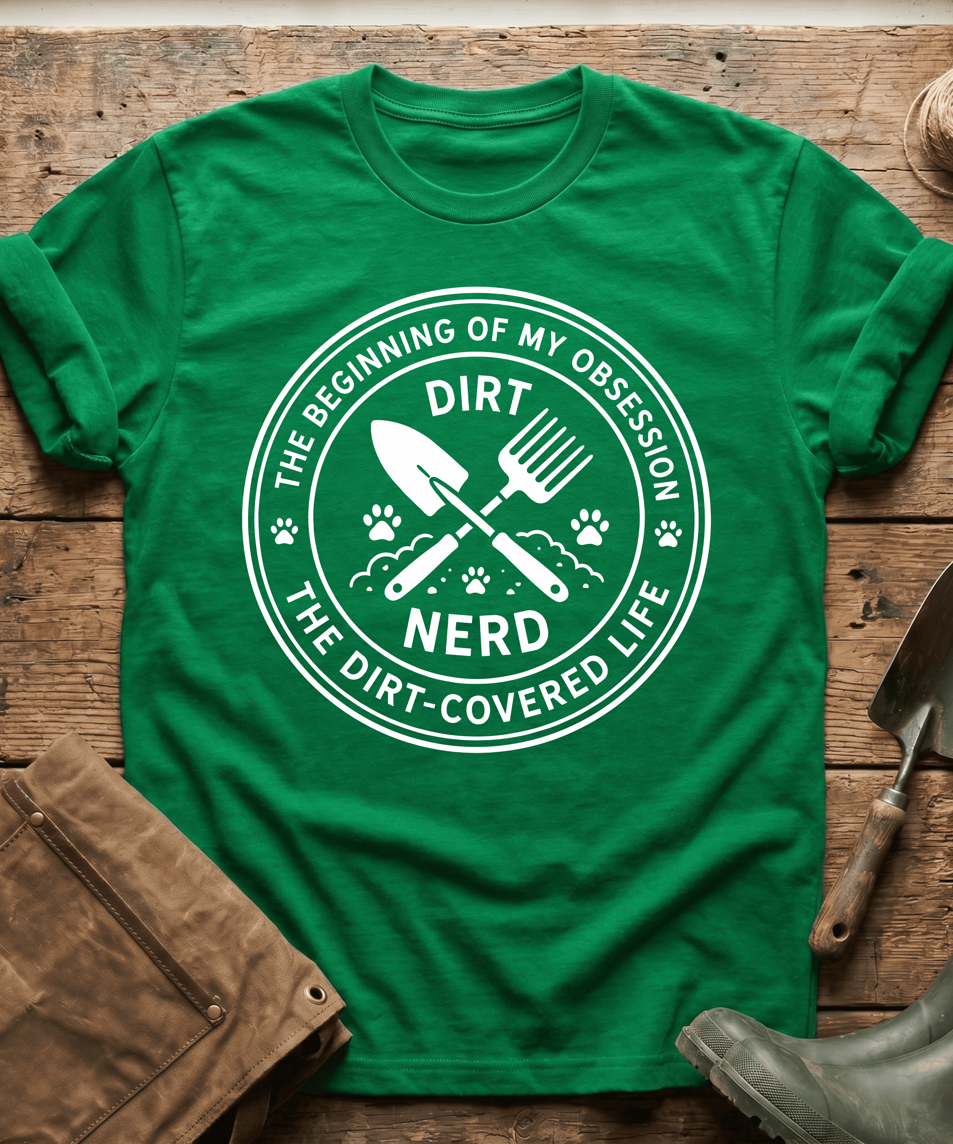 The Dirt Covered Life Gardening Emblem T-Shirt