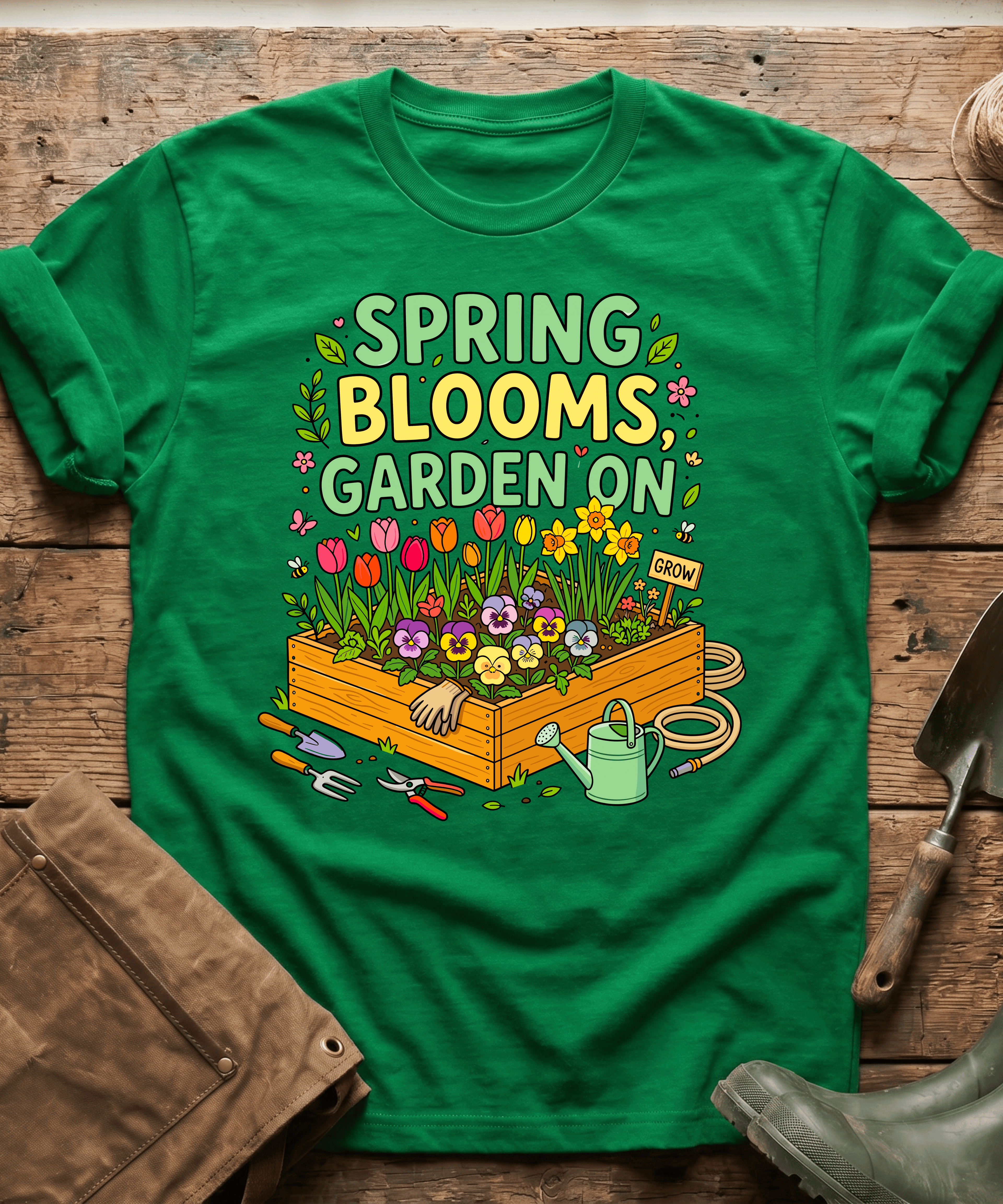 Spring Blooms Garden On T-Shirt