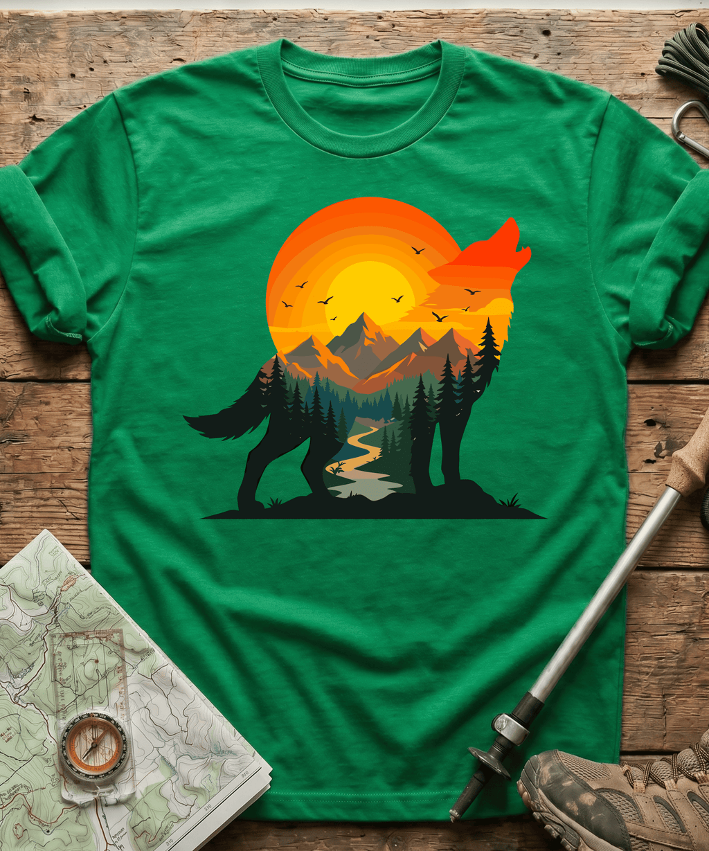 Wilderness Howling Wolf Sunset T-Shirt