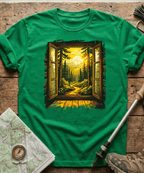 Cabin Window Mountain Sunset T-Shirt