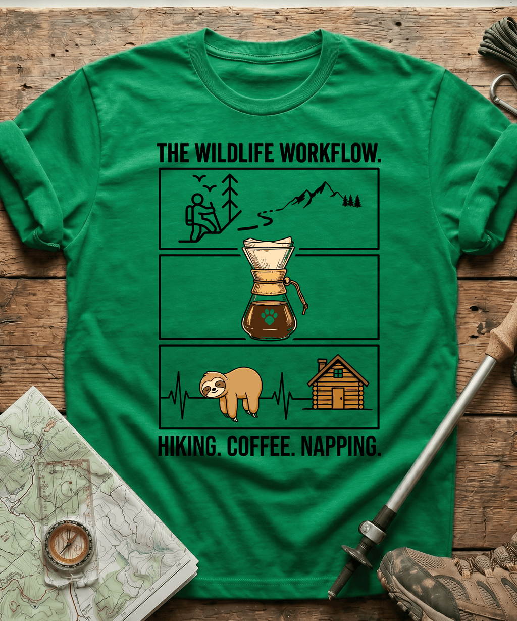 The Wildlife Workflow Hiking Coffee Napping T-shirt