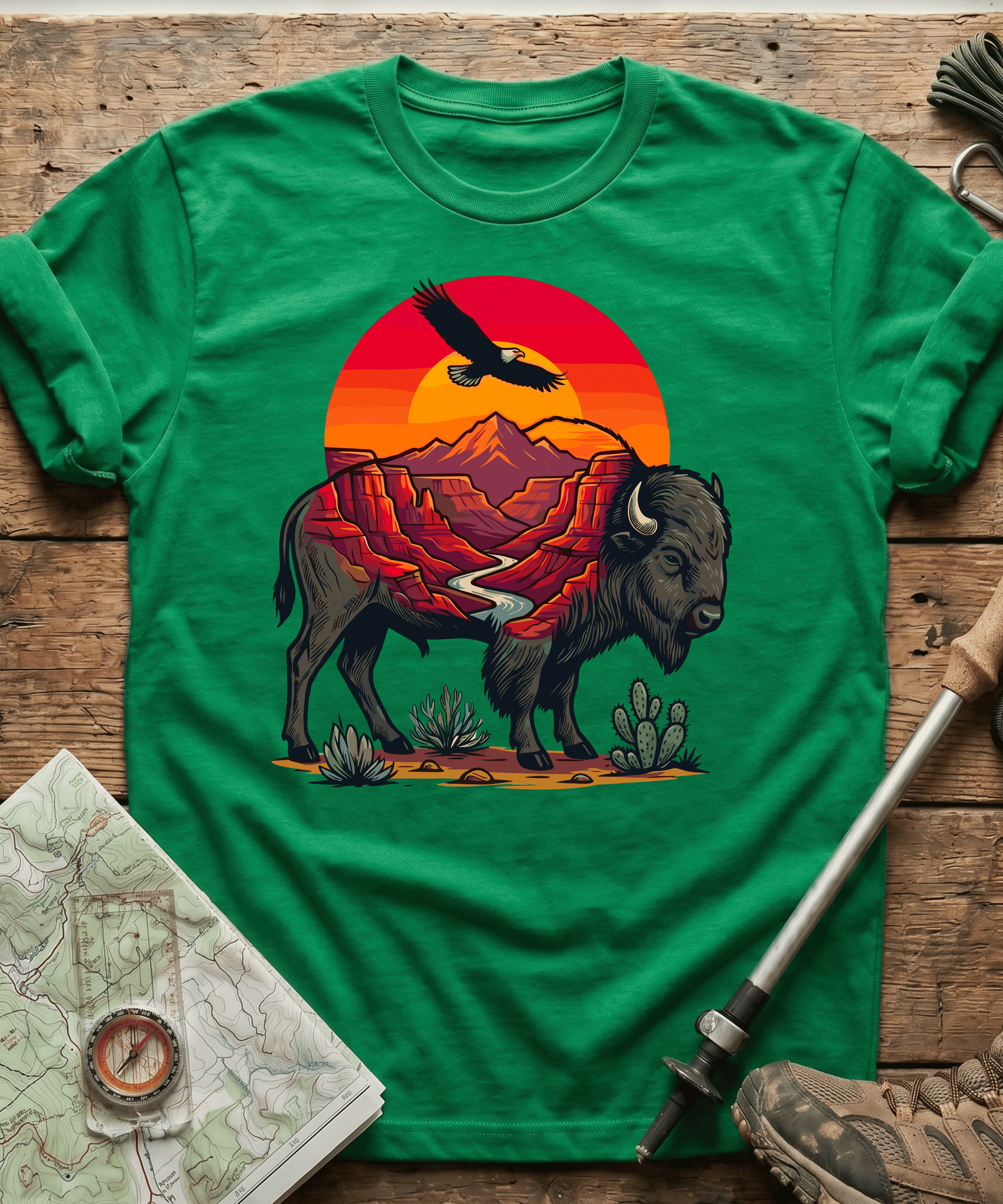 Desert Canyon Bison Eagle T-Shirt