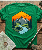 Wildlife Mountain River Badge T-Shirt