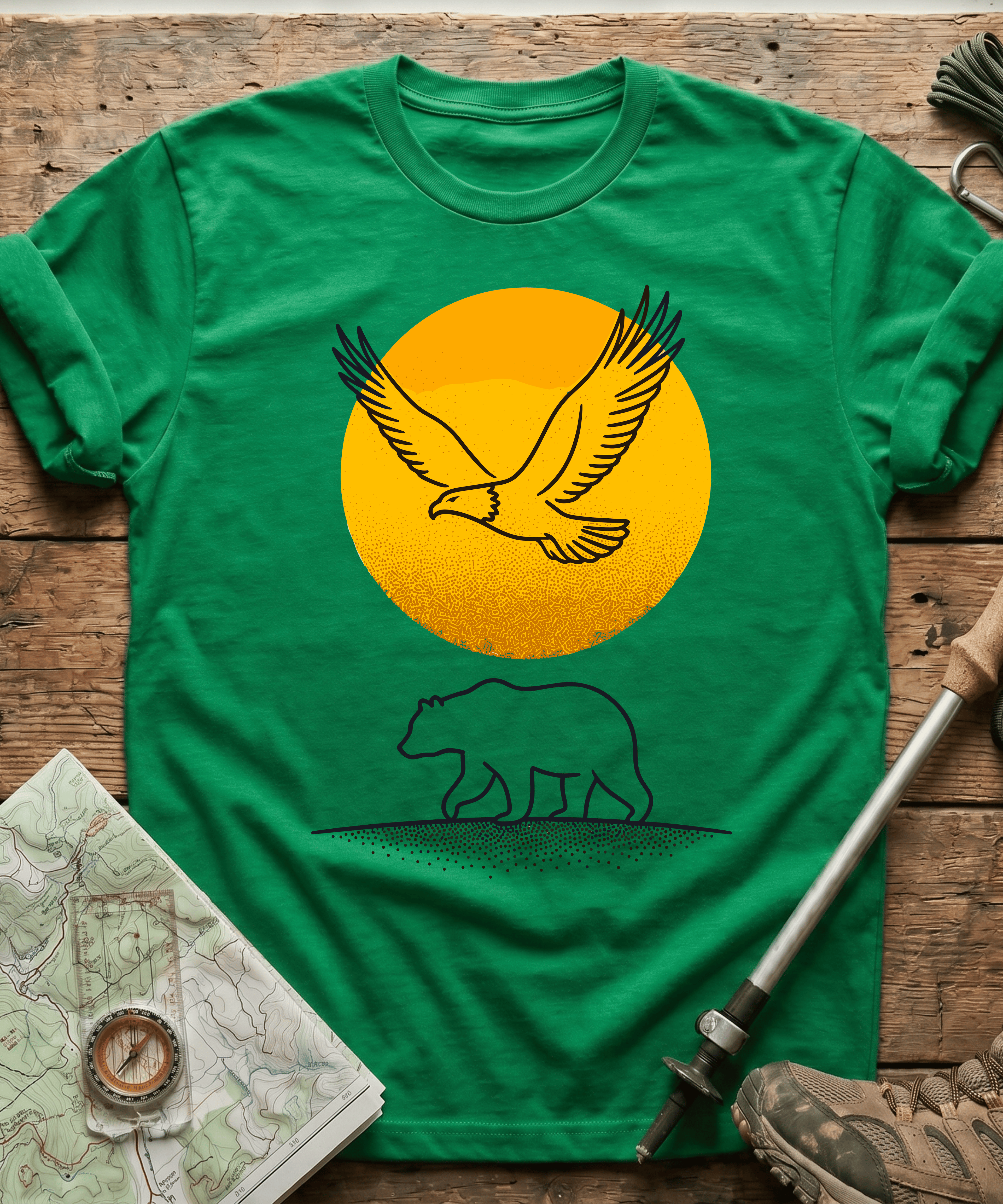 Golden Sun Eagle & Bear T-Shirt