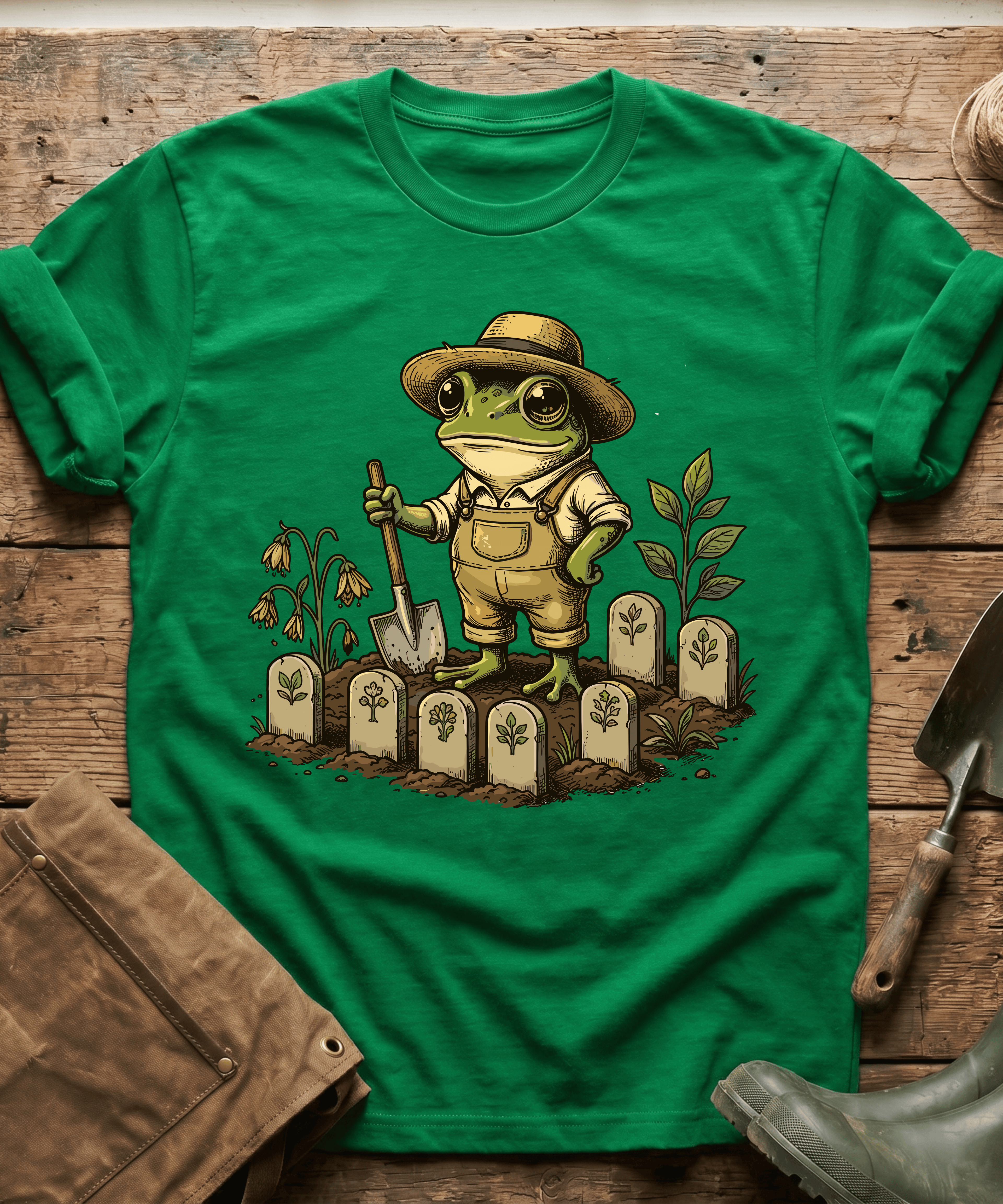 Cute Frog Gardener Sprout Markers T-Shirt