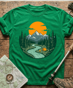 Mountain River Camping Badge T-Shirt